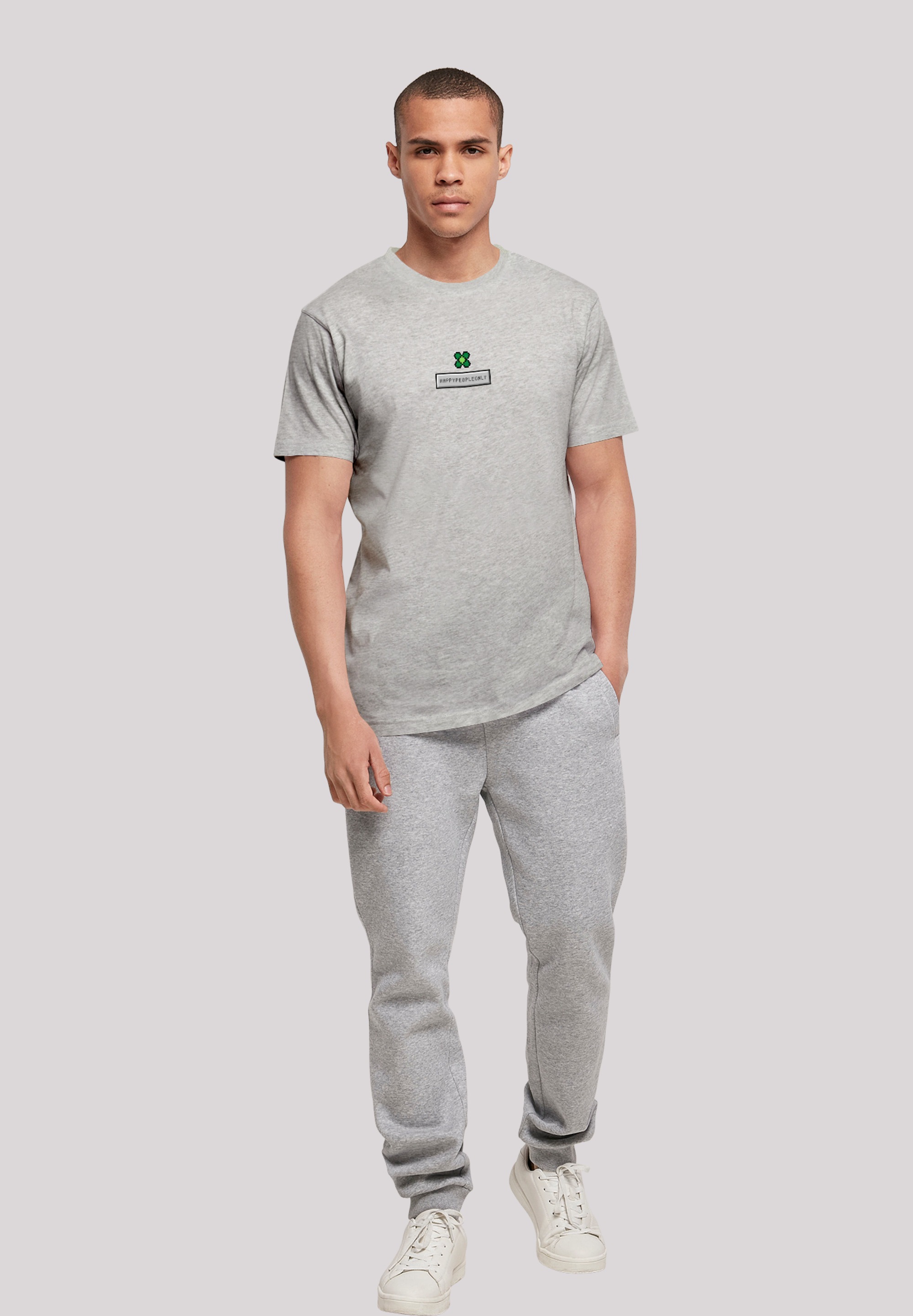 F4NT4STIC T-Shirt »Happy New Year Pixel Kleeblatt«, Print