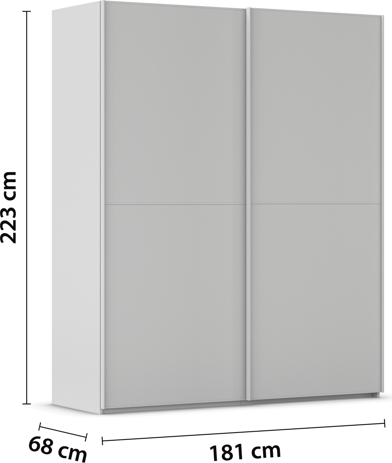 rauch Schwebetürenschrank »Kleiderschrank Schrank Garderobe Schlafzimmerschrank SCALE-DUO« edle zweigeteilte Türen und 3 Zierleisten MADE IN GERMANY