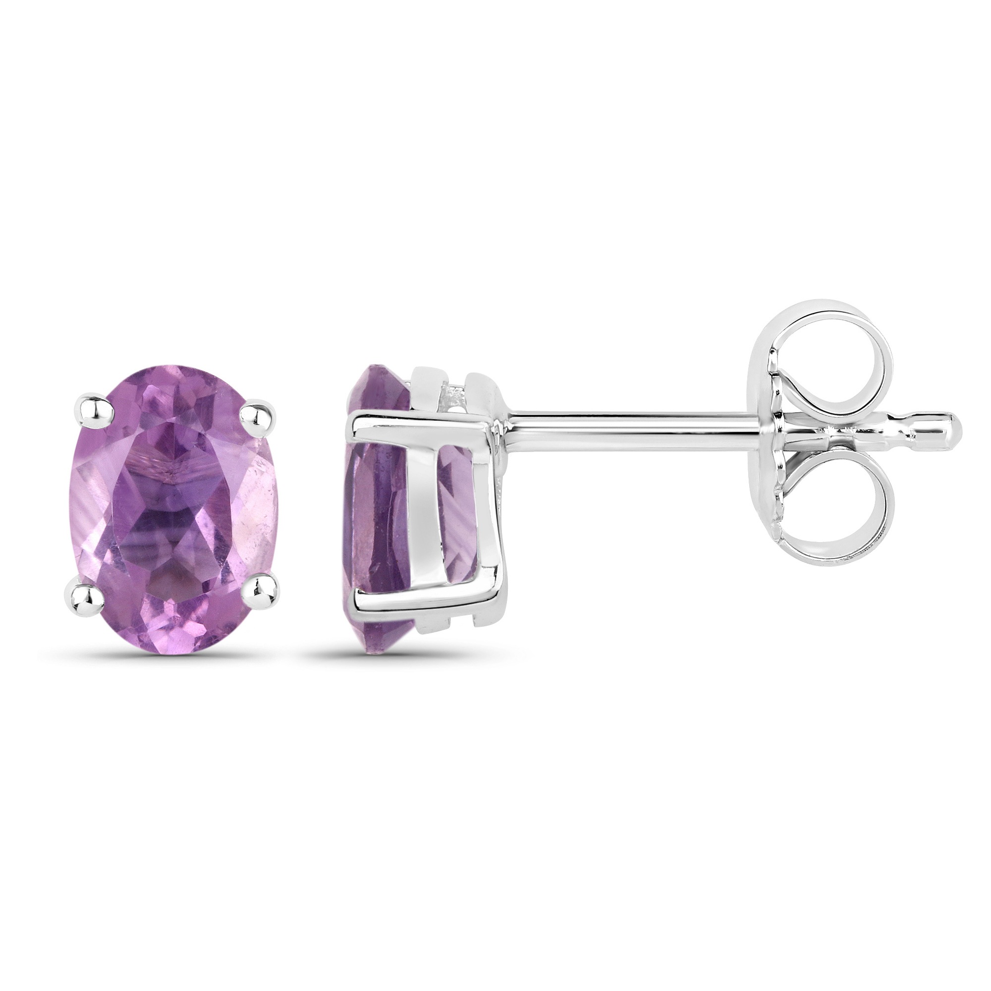 Vira Jewels Paar Ohrstecker »Silber 925 rhodiniert Ohrringe und Halskette mit echtem Amethyst«