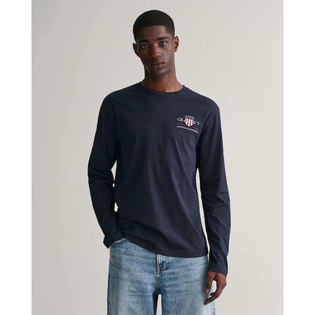 Gant Langarmshirt »REG MEDIUM ARCHIVE SHIELD LS T«, mit Print auf der Brust  ▷ bestellen | BAUR