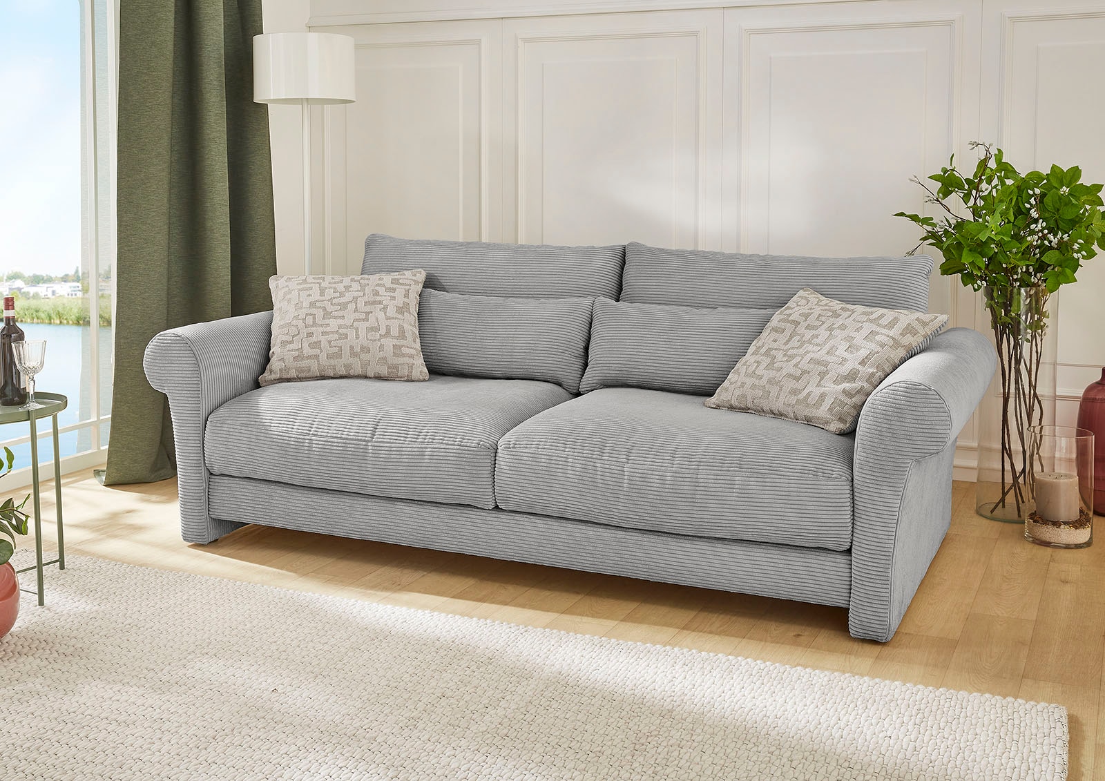 Jockenhöfer Gruppe Big-Sofa "Maxima", Federkern,Schaumflocken,hervorragendes Sitzgefühl,Bezug in Cord