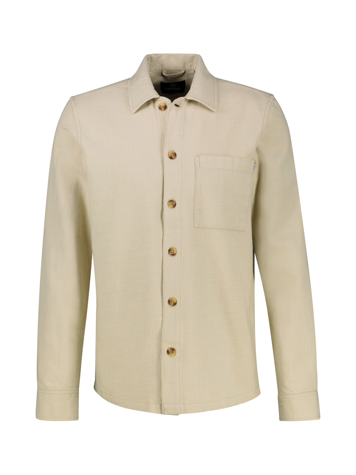 LERROS Langarmhemd »Overshirt aus 100 % Baumwolle, unifarben«
