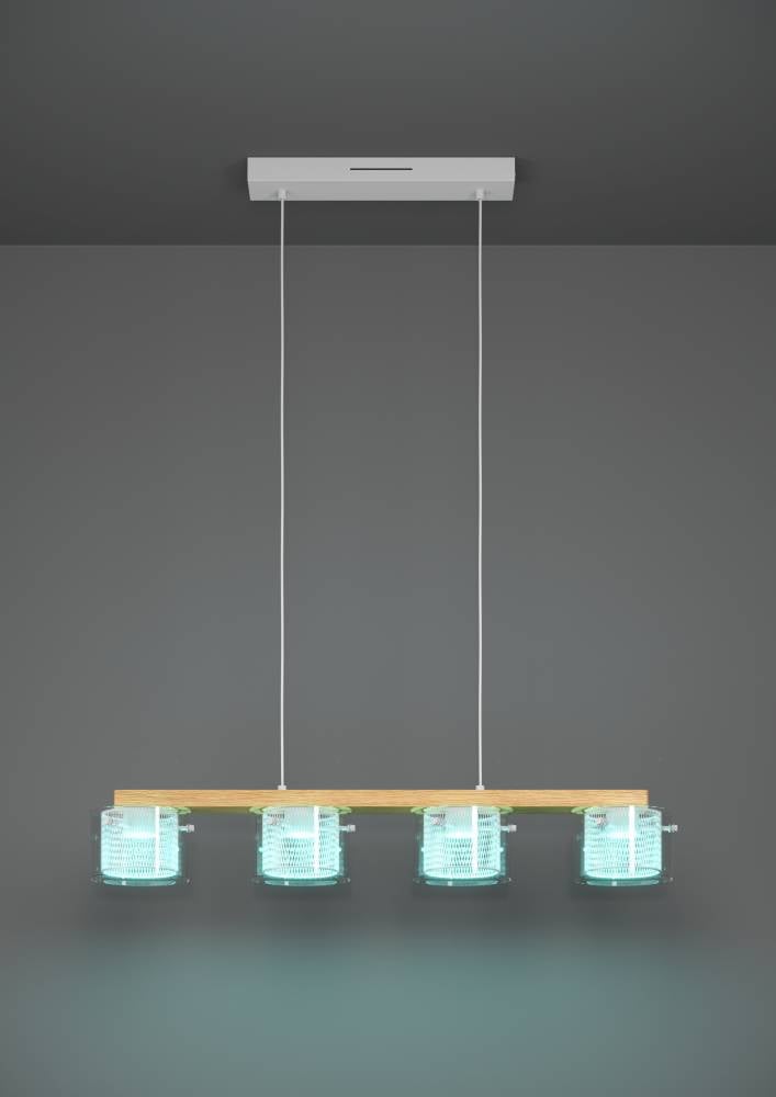 EGLO Hängeleuchte »PORTICO-Z«, 4 flammig, Leuchtmittel LED-Modul | LED fest integriert, FSCM70HB, ZigBee, App und Sprachsteuerung Alexa, RGB, dimmbar