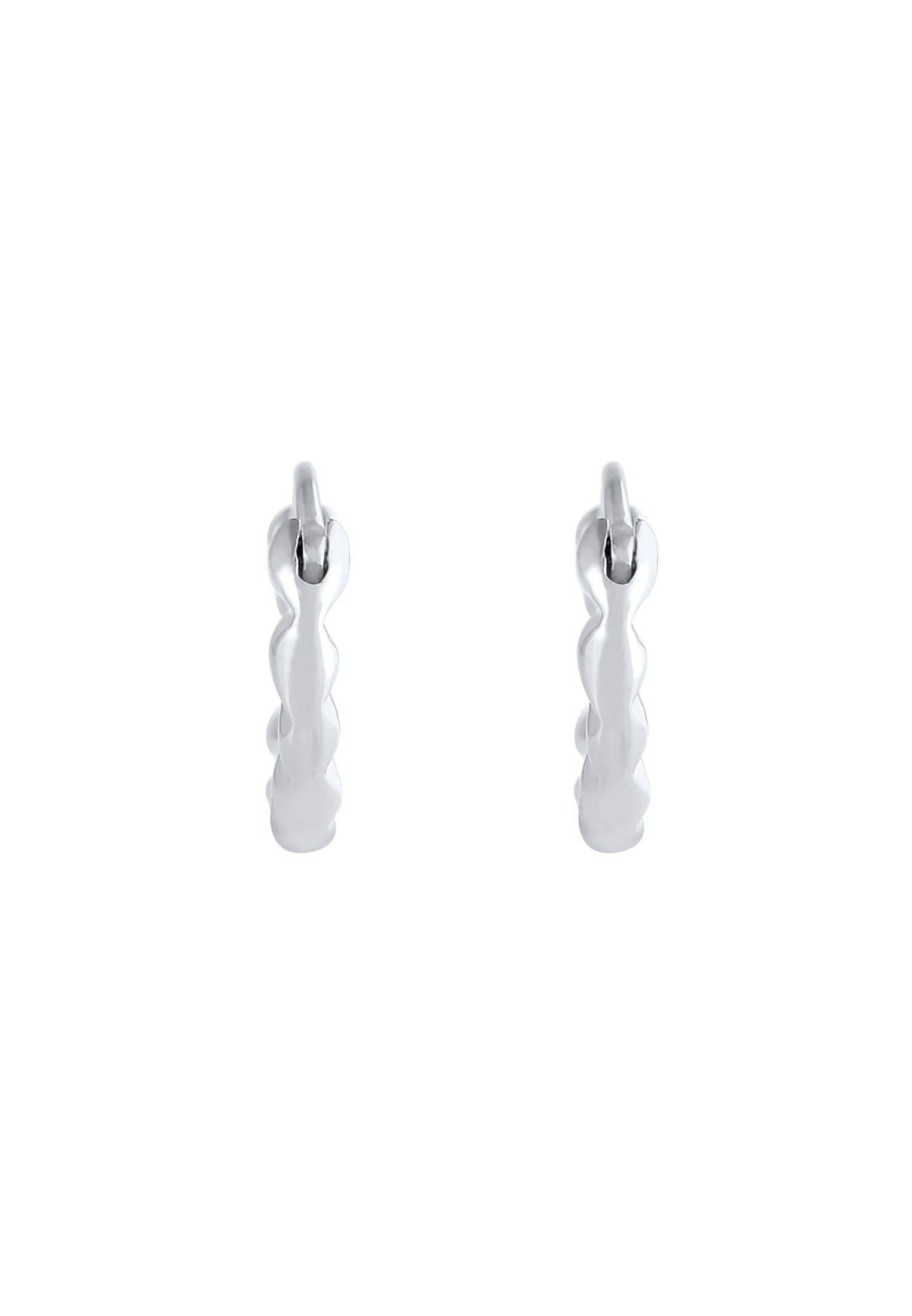 Elli Paar Creolen »Mini Creolen Strukturiert Basic 925 Silber«