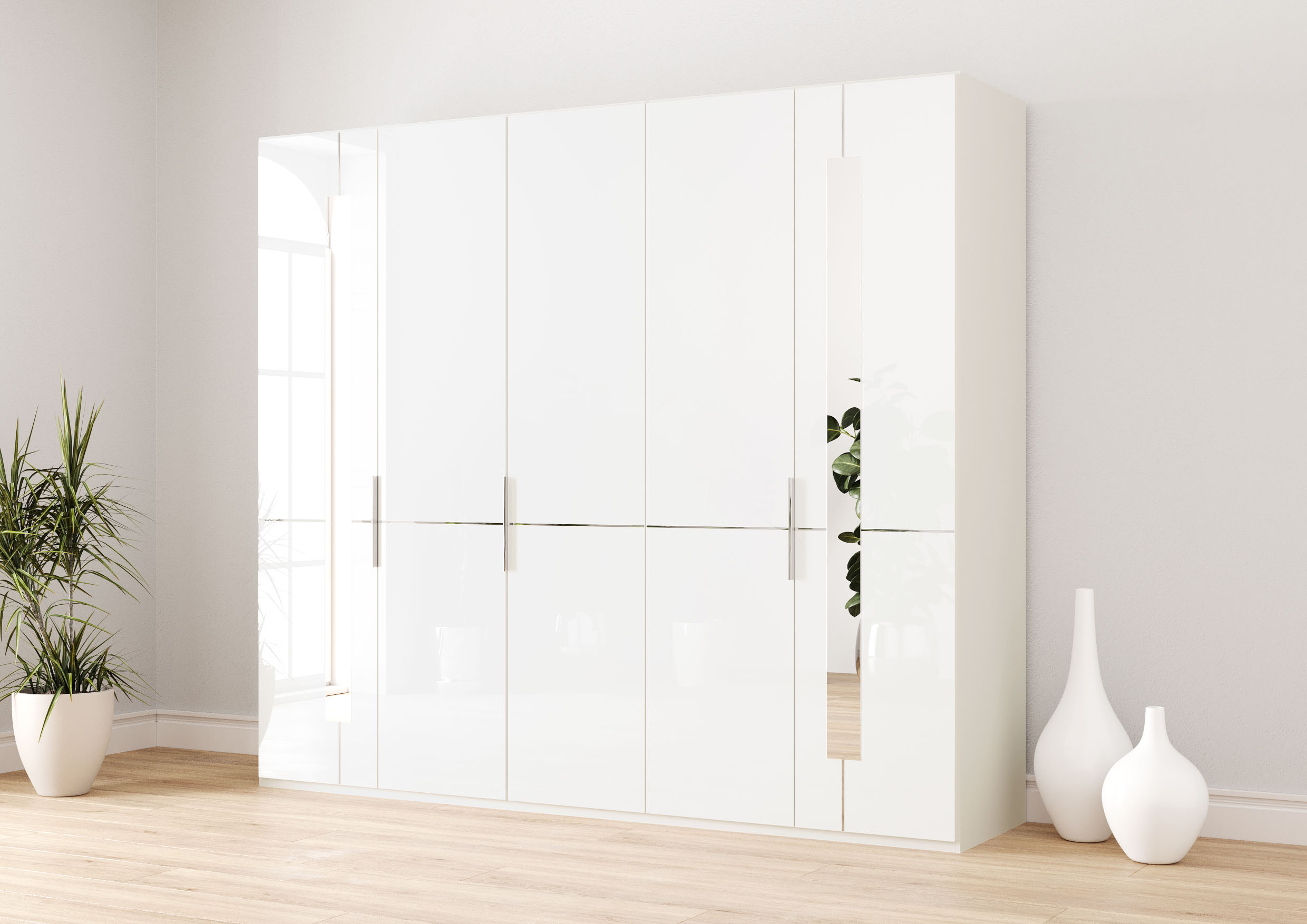 Musterring Kleiderschrank "Imola W" Einlegeböden und Kleiderstangen, mit Glastüren inklusive Zierspiegel