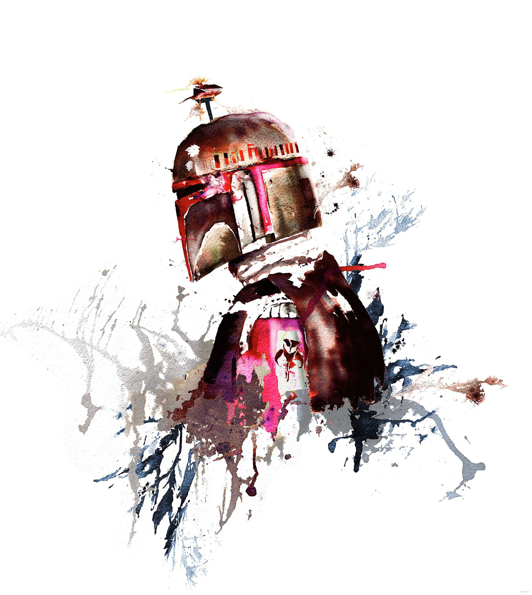 Komar Vliestapete "Star Wars Watercolor Boba Fett", 250x280 cm (Breite x Höhe)