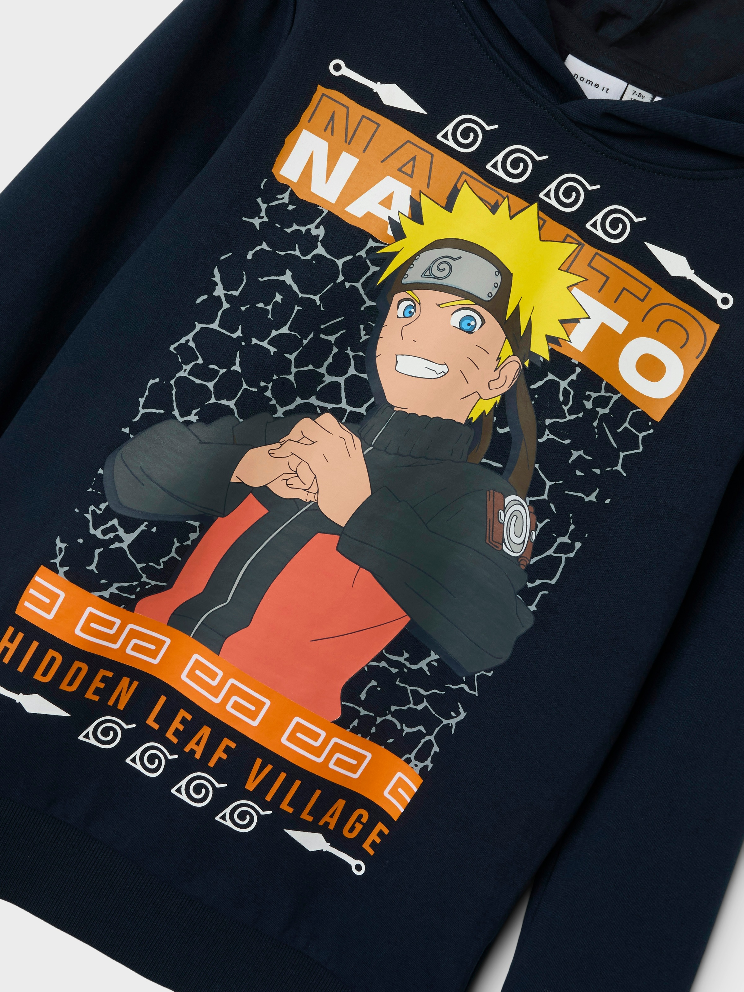 Thumbnail - Name It Kapuzensweatshirt "NKMJAKARI NARUTO SWEAT WH BRU NOOS BIO", mit großem Frontmotiv
