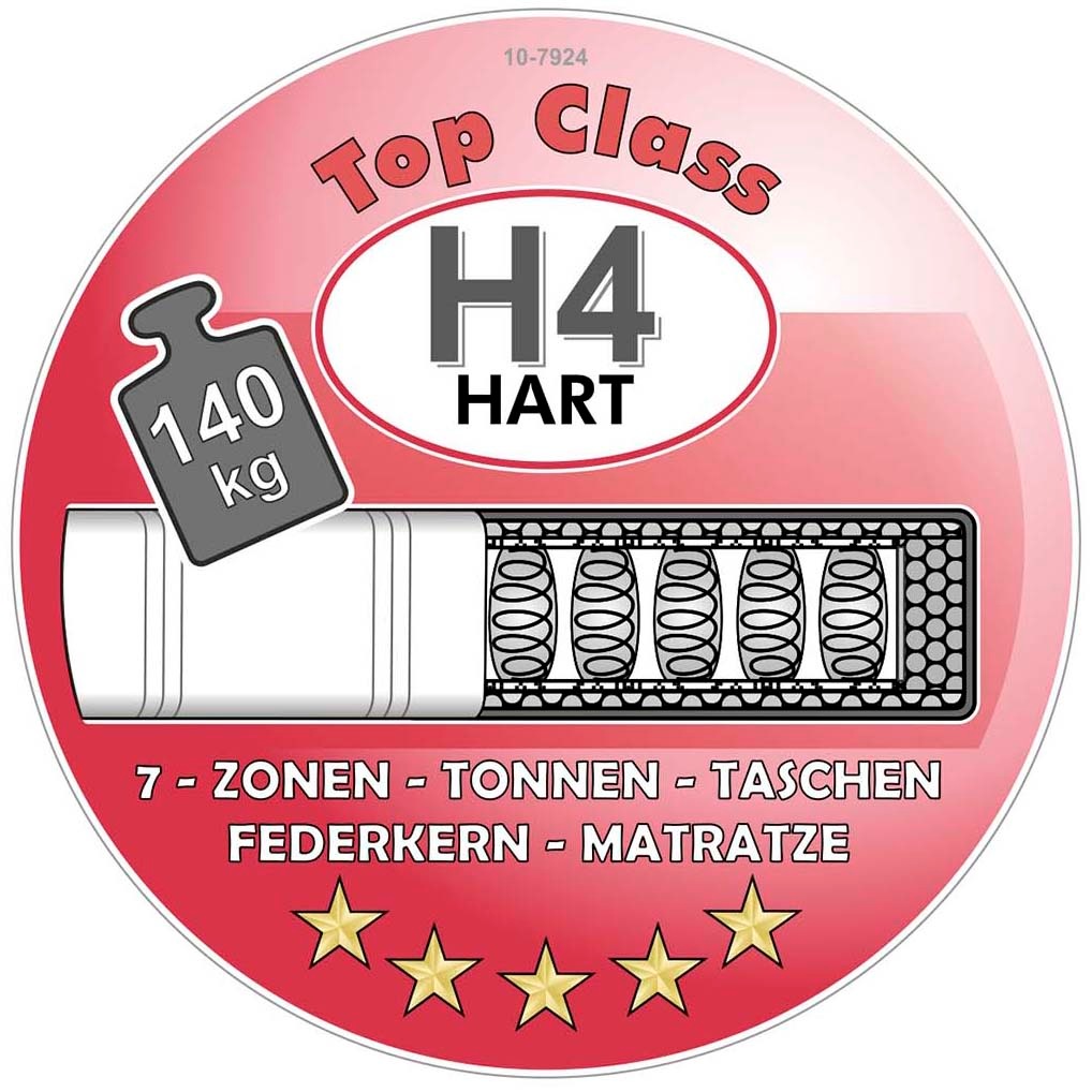 Jockenhöfer Gruppe Boxspringbett »Sancara, inklusive 7-Zonen-TTFK-Matratzen und 9 cm Kaltschaumtopper«, goldfarbige Designelemente, verschiedene Härtegrade wählbar