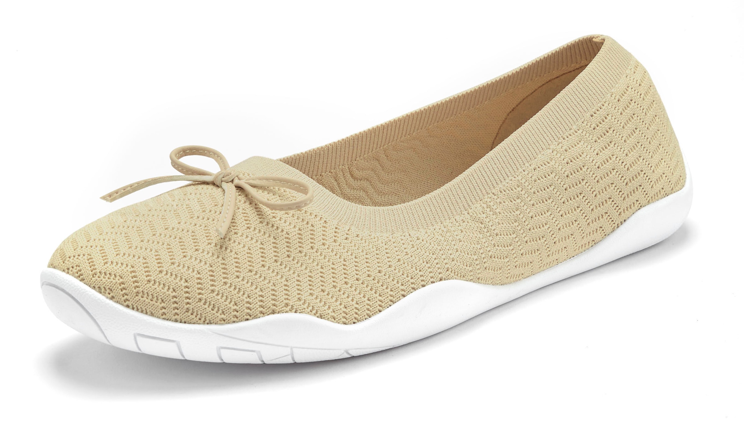 LASCANA Sneaker Ballerinas "Slip-On-Sneaker", mit flacher & flexibler Sohle, superleicht, Slipper, Halbschuh VEGAN