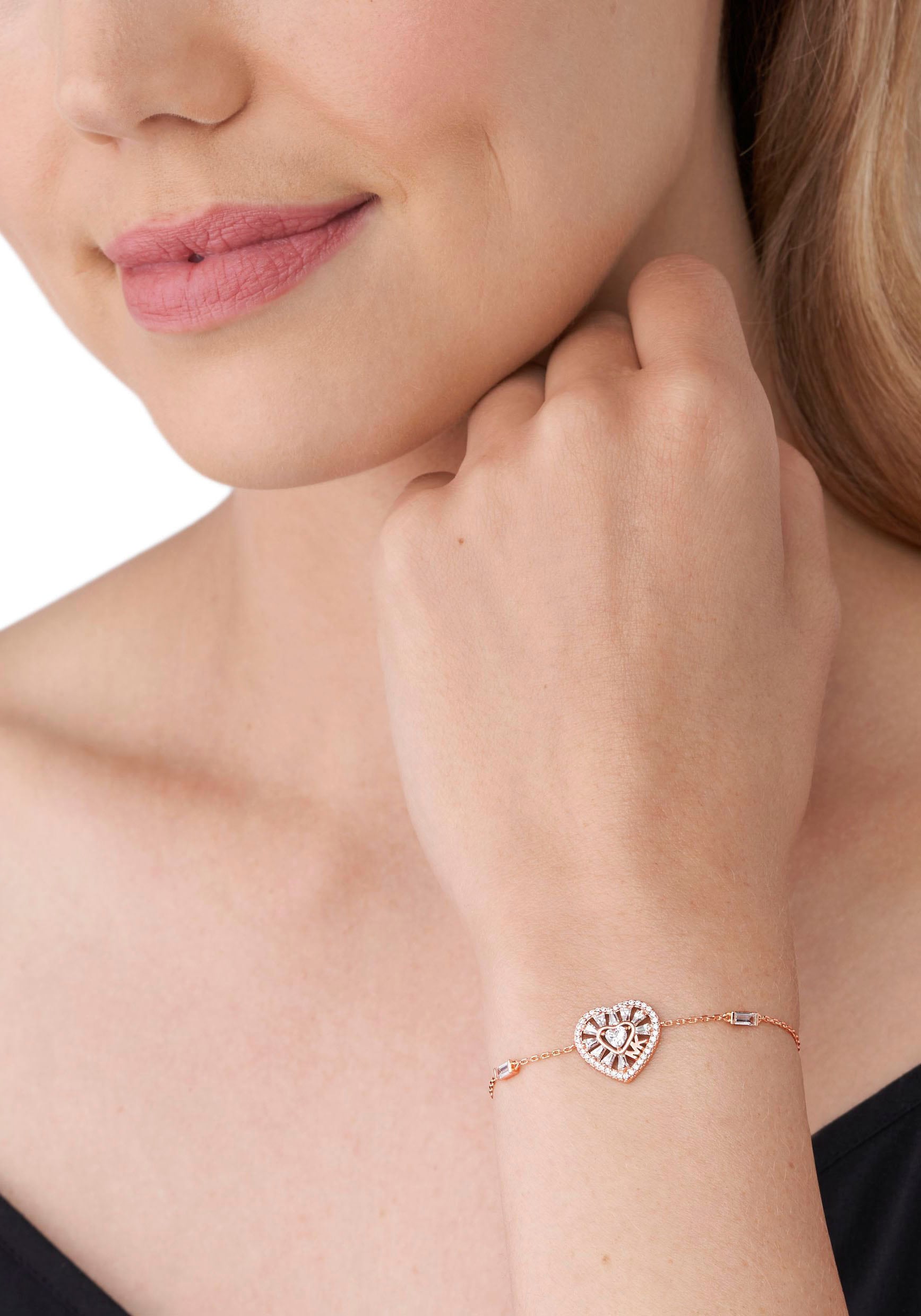 MICHAEL KORS Armband »PREMIUM, TAPERED BAGUETTE HEART, MKC1690CZ791, MKC1690CZ040«, mit Zirkonia (synth.)