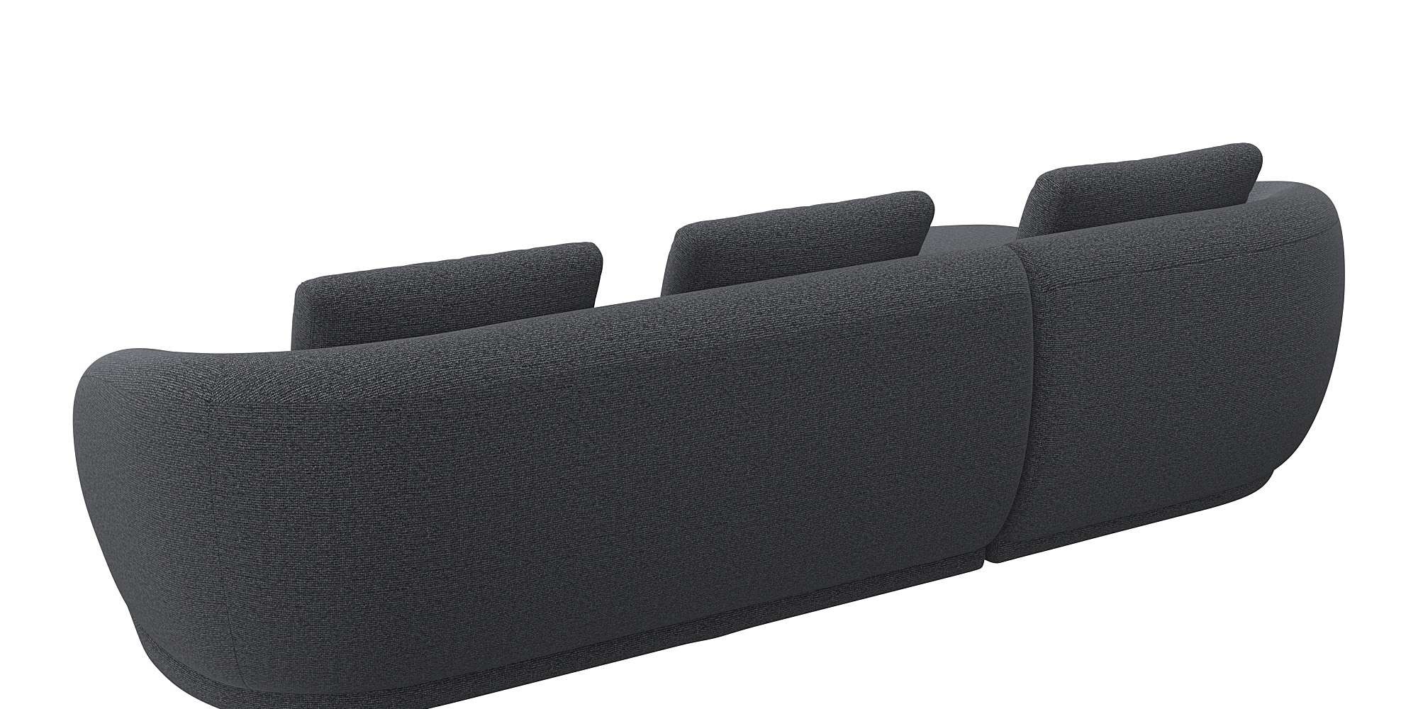 FLEXLUX Wohnlandschaft »Torino, rund, L-Form, Sofa-Ecke mit Recamiere, Longchair-Sofa«, Modernes, organisches Sofa-Design, Kaltschaum, Wellenunterfederung