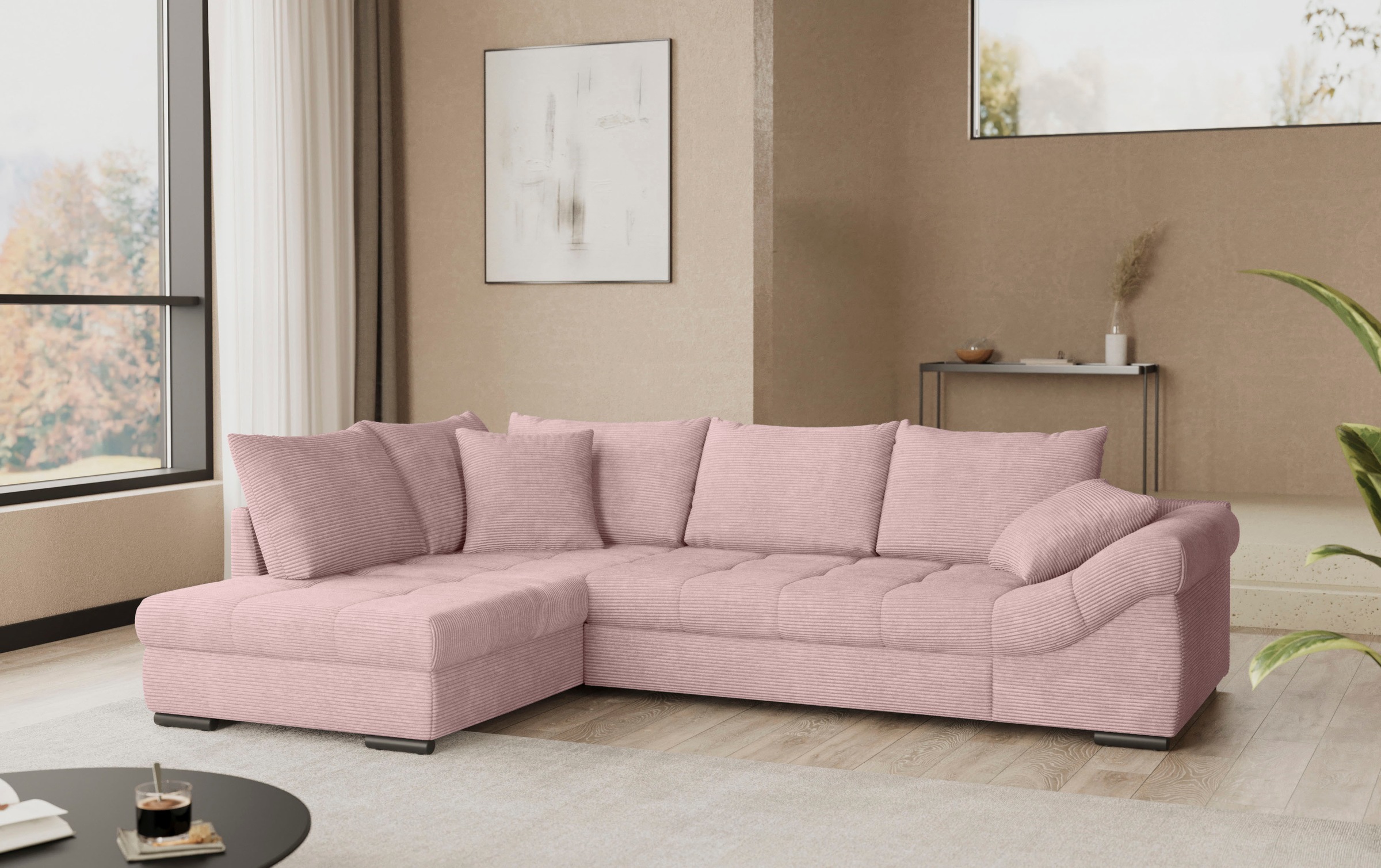 Mr. Couch Ecksofa »Allegro, L-Form«, mit Hochschläfer-Bettauszug, wahlweise mit Kaltschaum