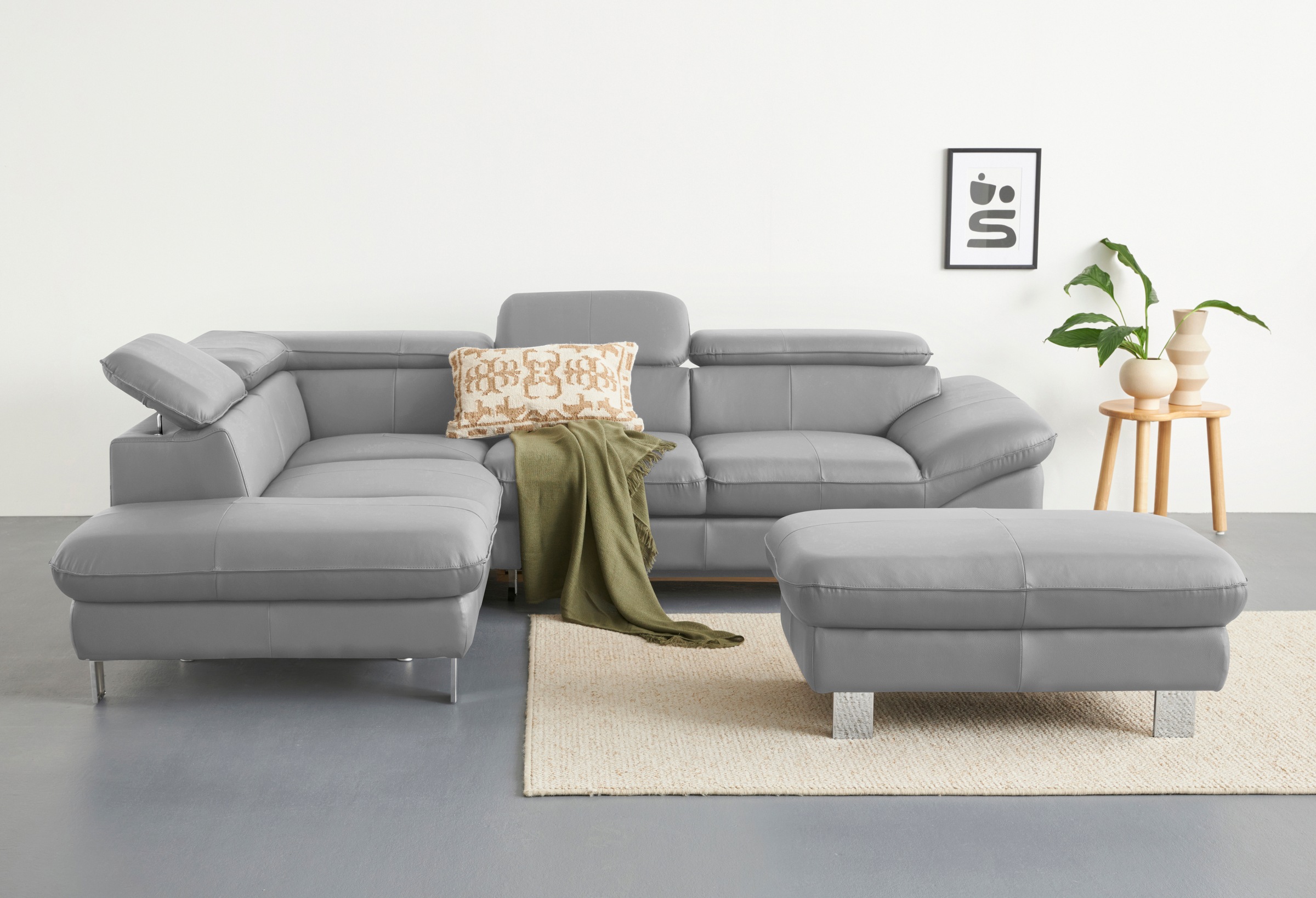 Cotta Driver L-Shape Corner Sofa Bed with Ottoman 4