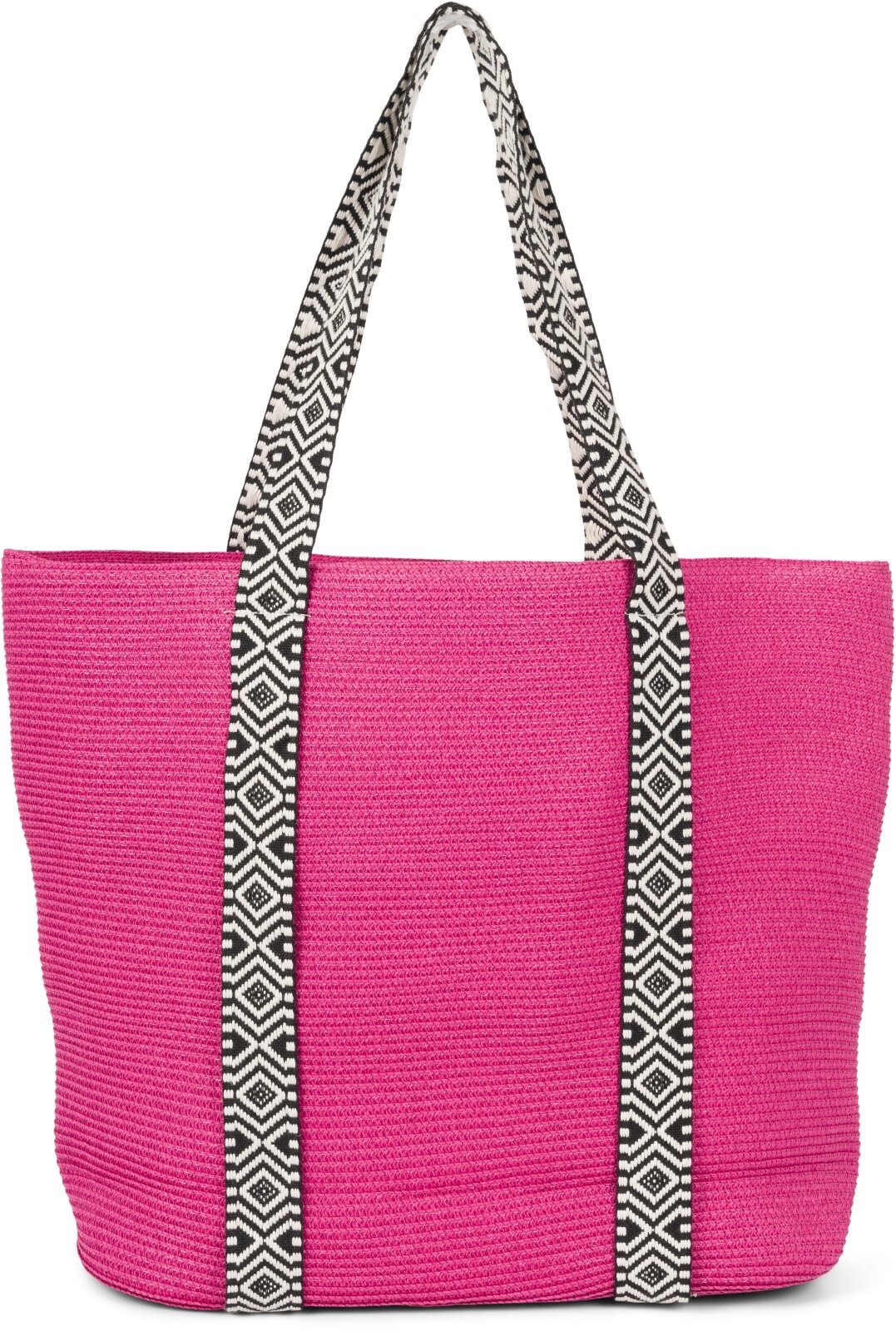 styleBREAKER Strandtasche "Papierstroh Strandtasche Azteken Muster"