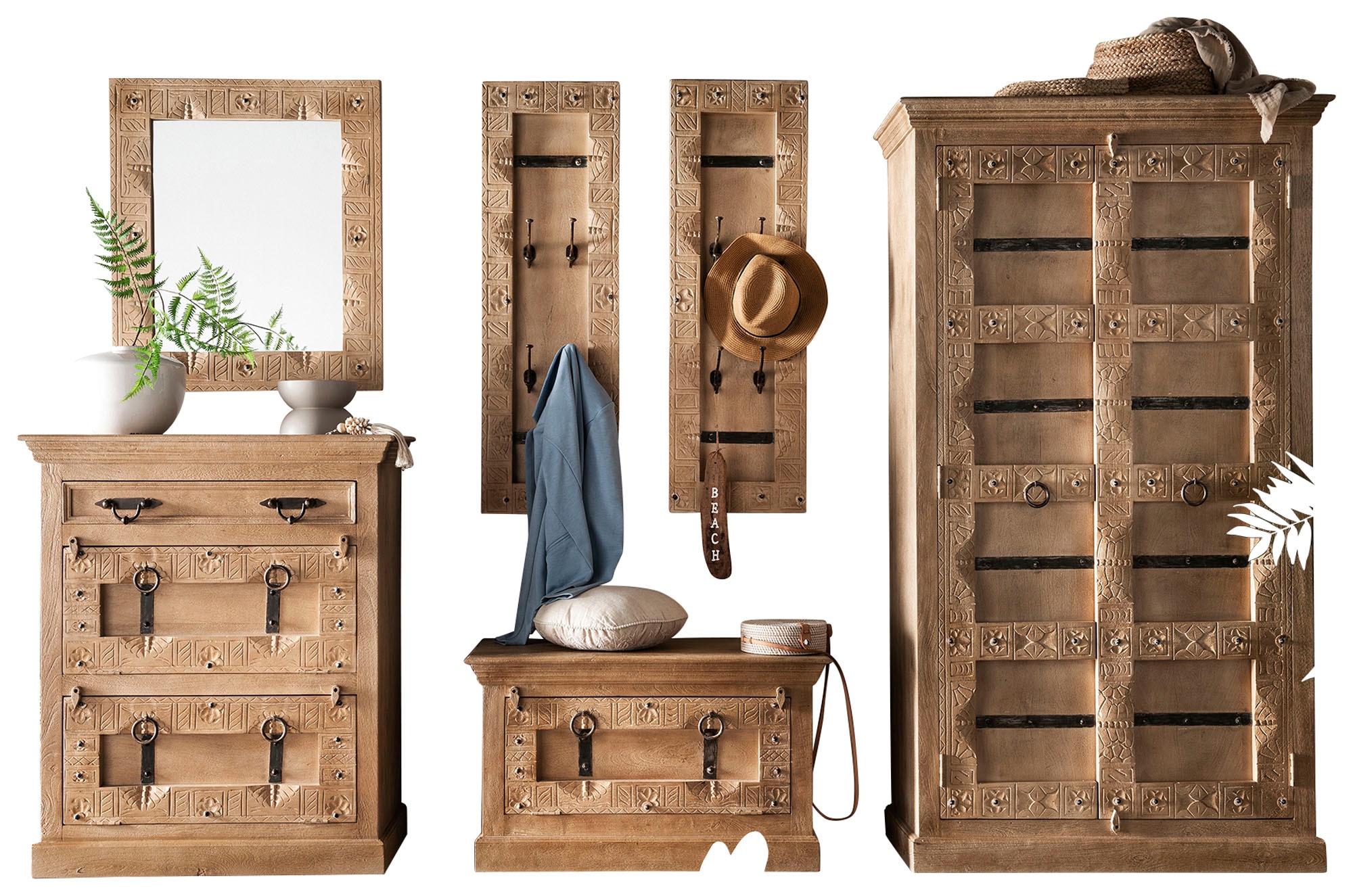 SIT Garderoben-Set Set, Dielen-Set, 6 Stk. tlg. Front mit aufwändigen Schni günstig online kaufen