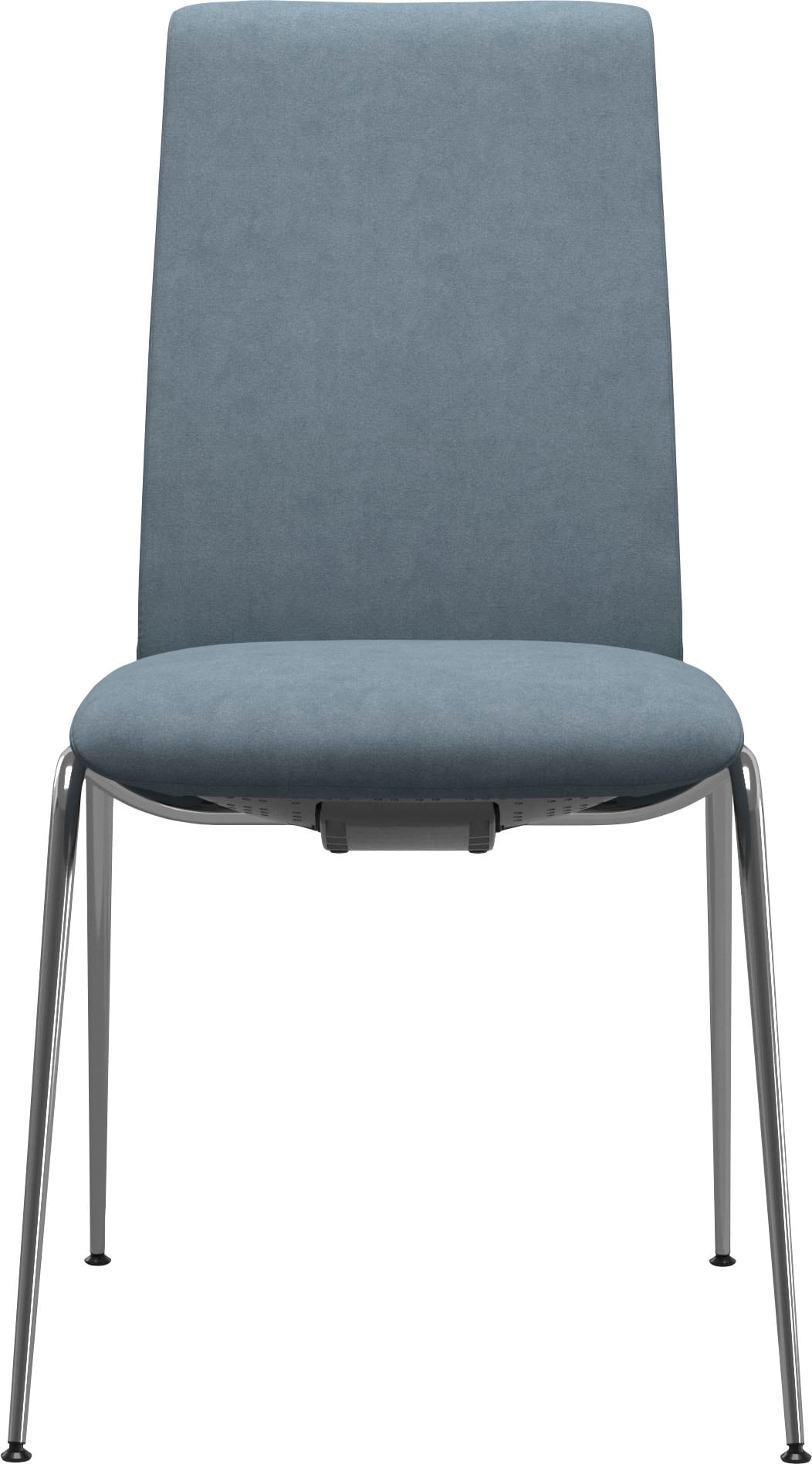 Polsterstuhl STRESSLESS "Laurel", blau (light blau dinamica, chrom glänzend), B:57cm H:92cm T:59cm, Microfaser DINAMICA (88% Polyester, 12% Polyurethan), Stühle, Polsterstuhl, Low Back, Größe M, mit Beinen aus Stahl in Chrom glänzend