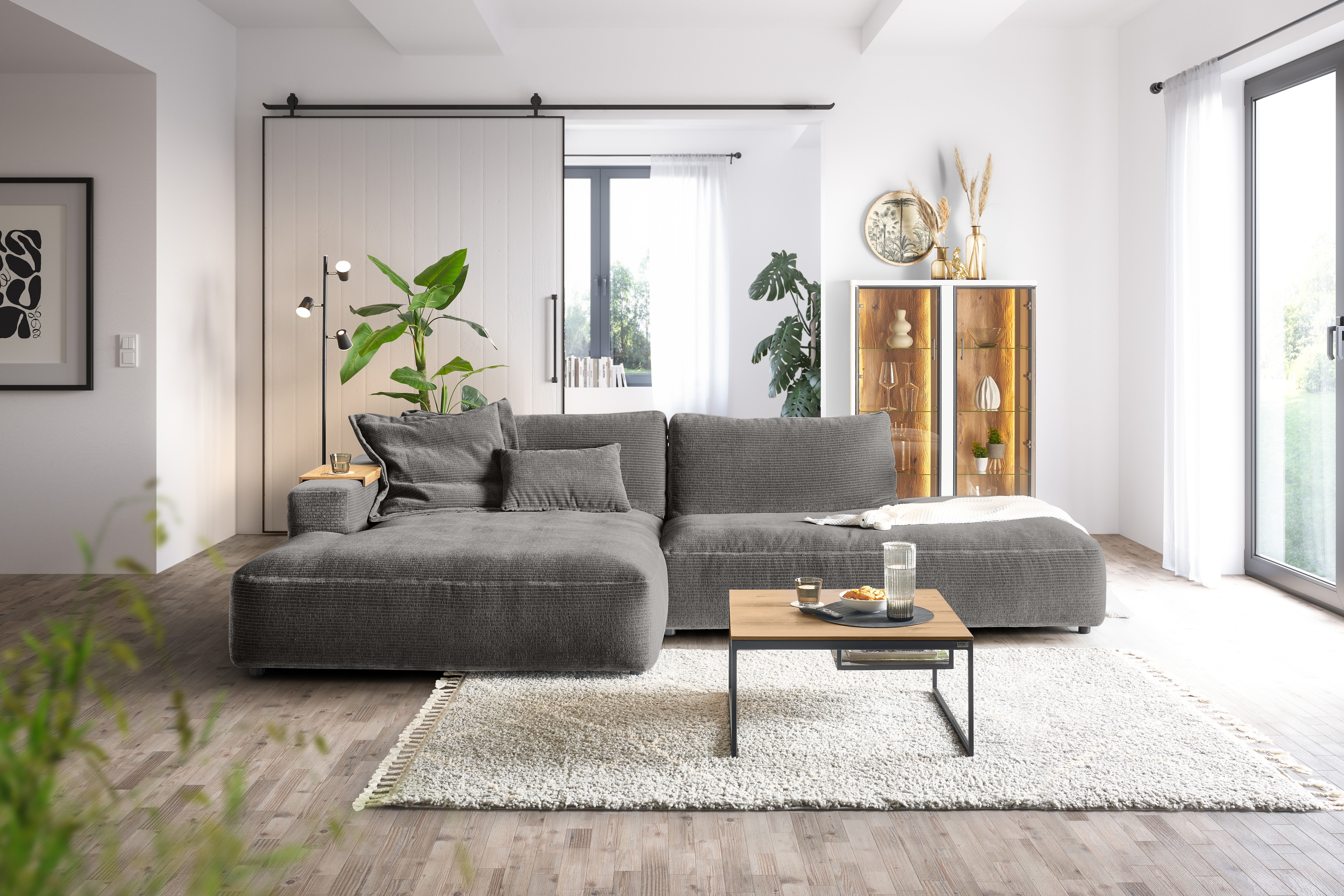 Musterring Ecksofa "Lucia modern und bequem, Breite 330cm, L-Form" verschiedene Farben, großer Longchair mit Armlehne, B330 x T190 cm