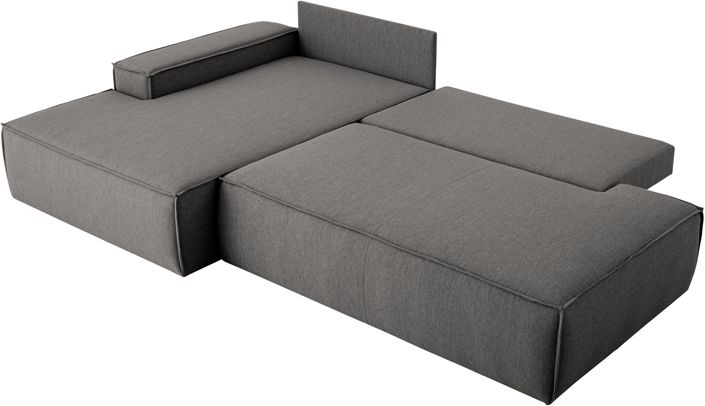 OTTO home Ecksofa »SHERWOOD,  Schlafsofa in L-Form offen (275cm), Cord, Leinenoptik« Schlaffunktion und Bettkasten, Kedernaht, hoher Sitz- & Liegekomfort,