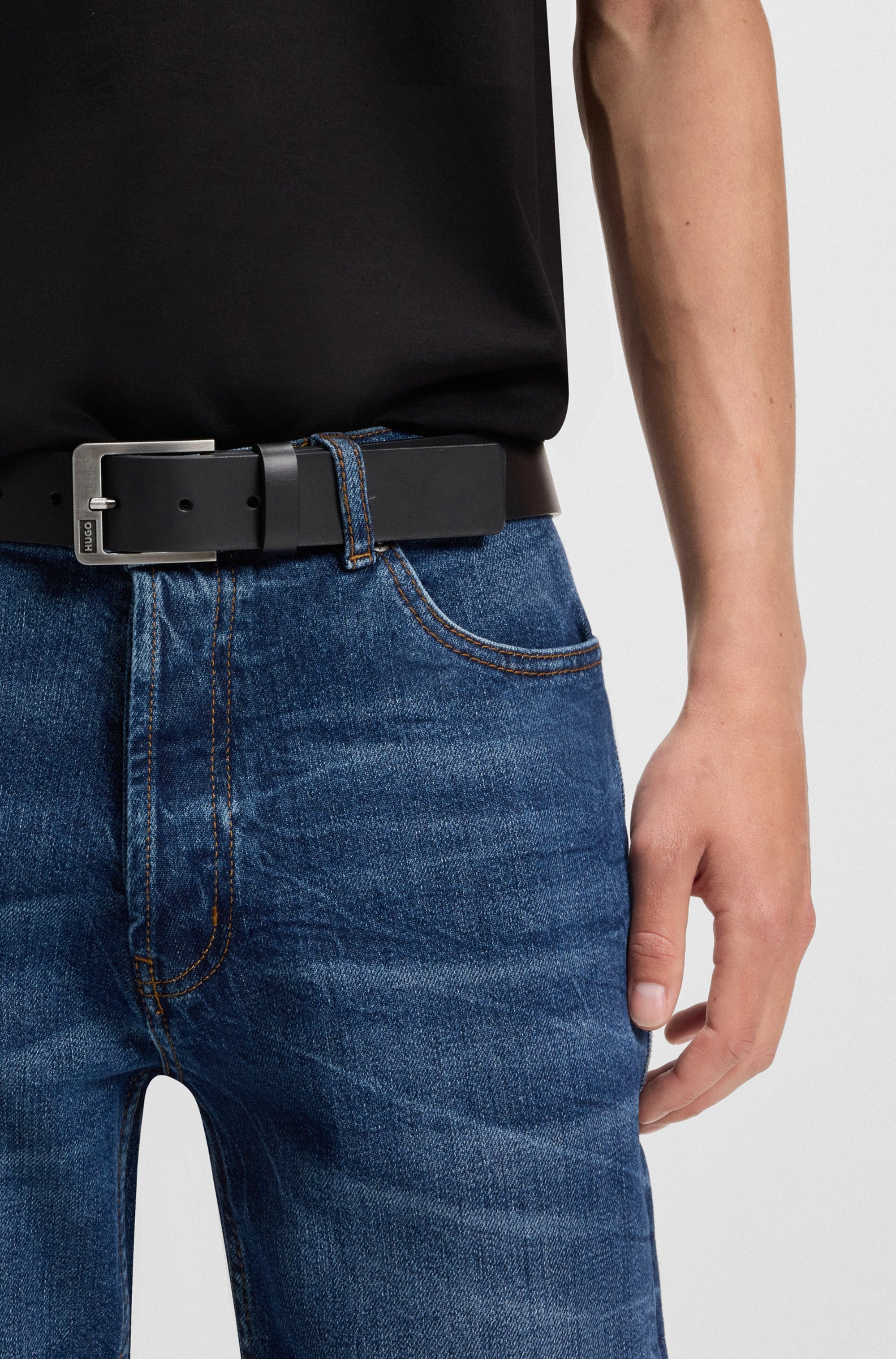 HUGO Ledergürtel "Grover Sz35", mit Logoprägung auf der Schließe günstig online kaufen
