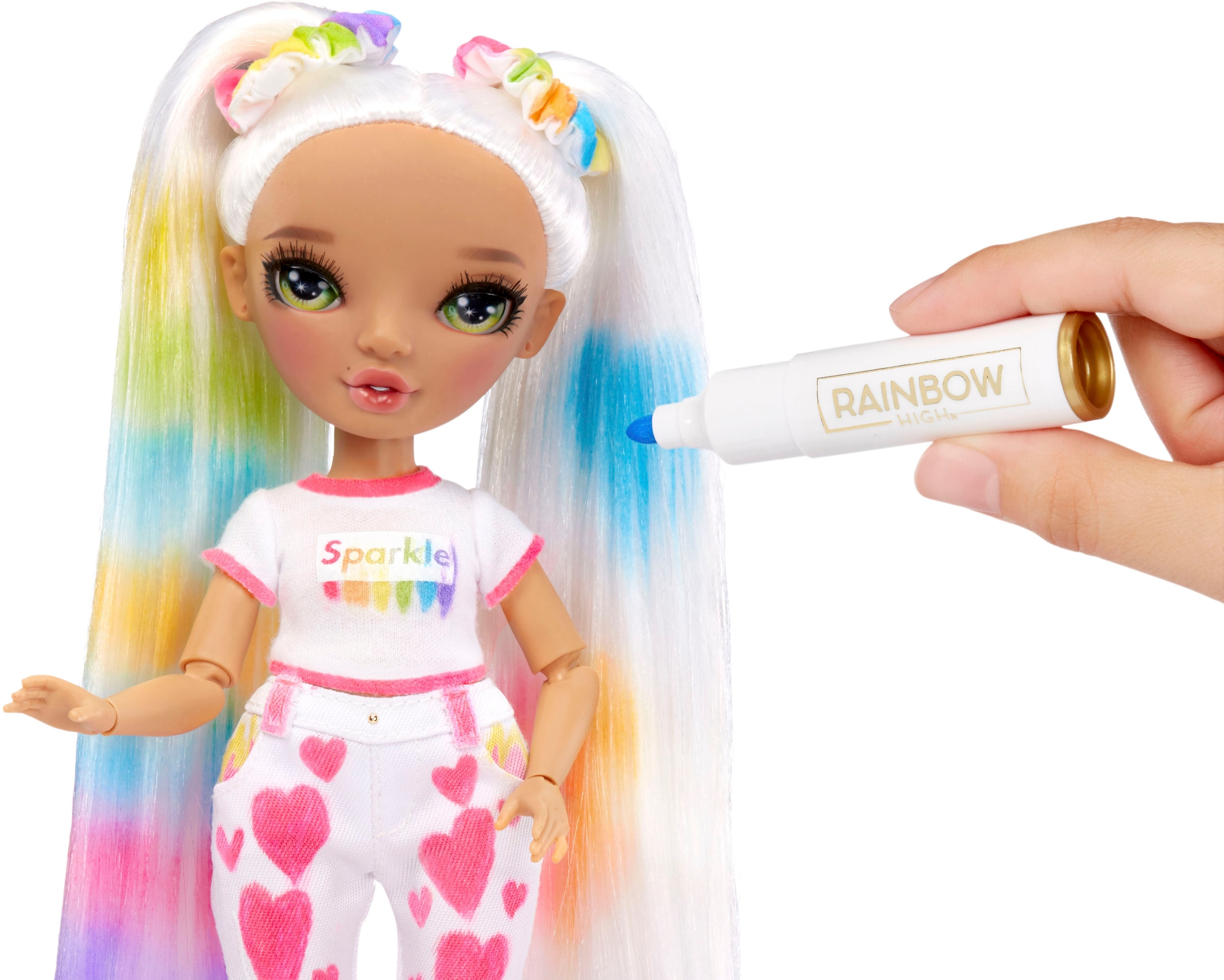 RAINBOW HIGH Anziehpuppe »Rainbow High Color & Create - Green Eyes«, zum selbst gestalten