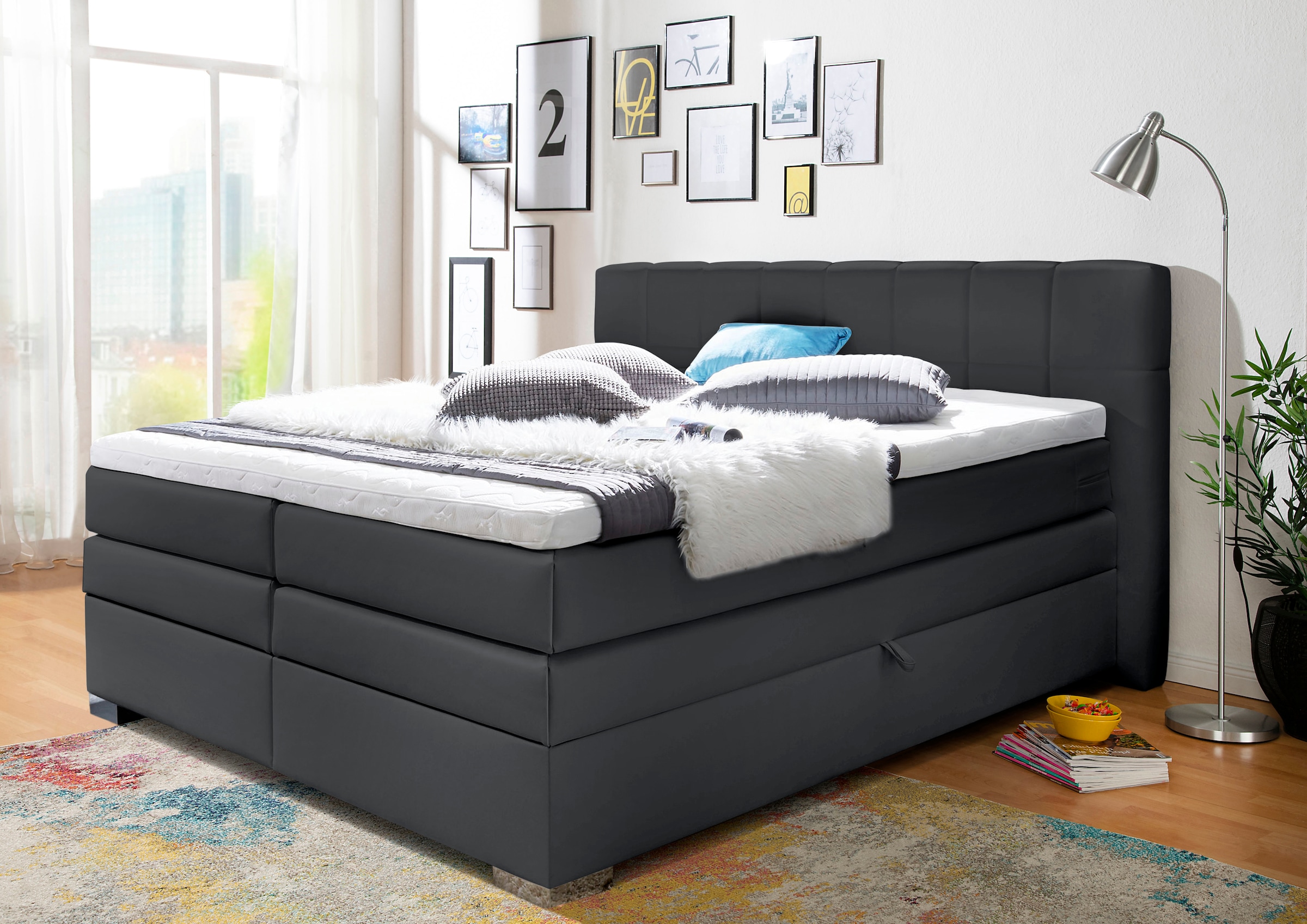 Home affaire Boxspringbett "Airdrie" inkl. Bettkasten und Topper