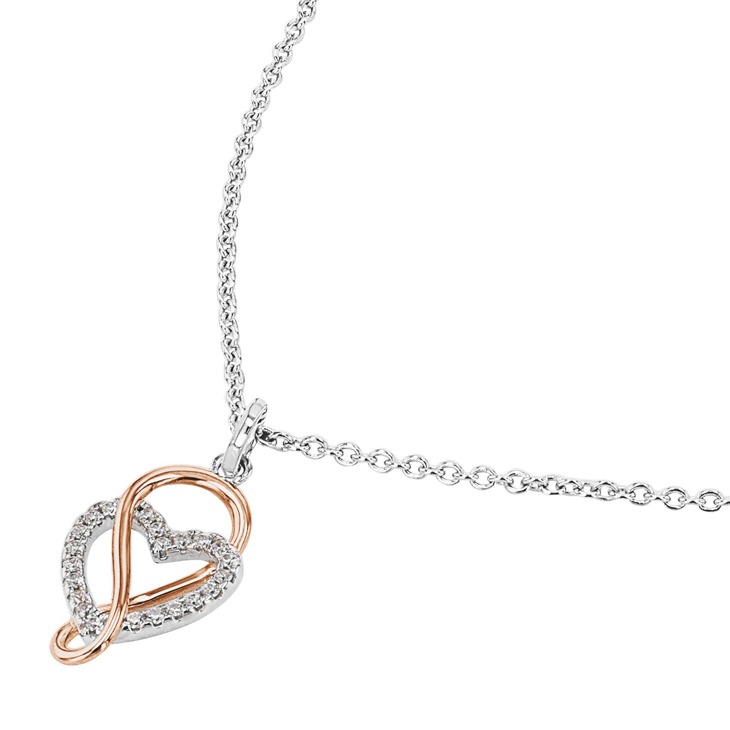TOM TAILOR Kette mit Anhänger »Schmuck Geschenk Silber 925 Herz Infinity Unendlichkeitsschleife« mit Zirkonia (synth.)