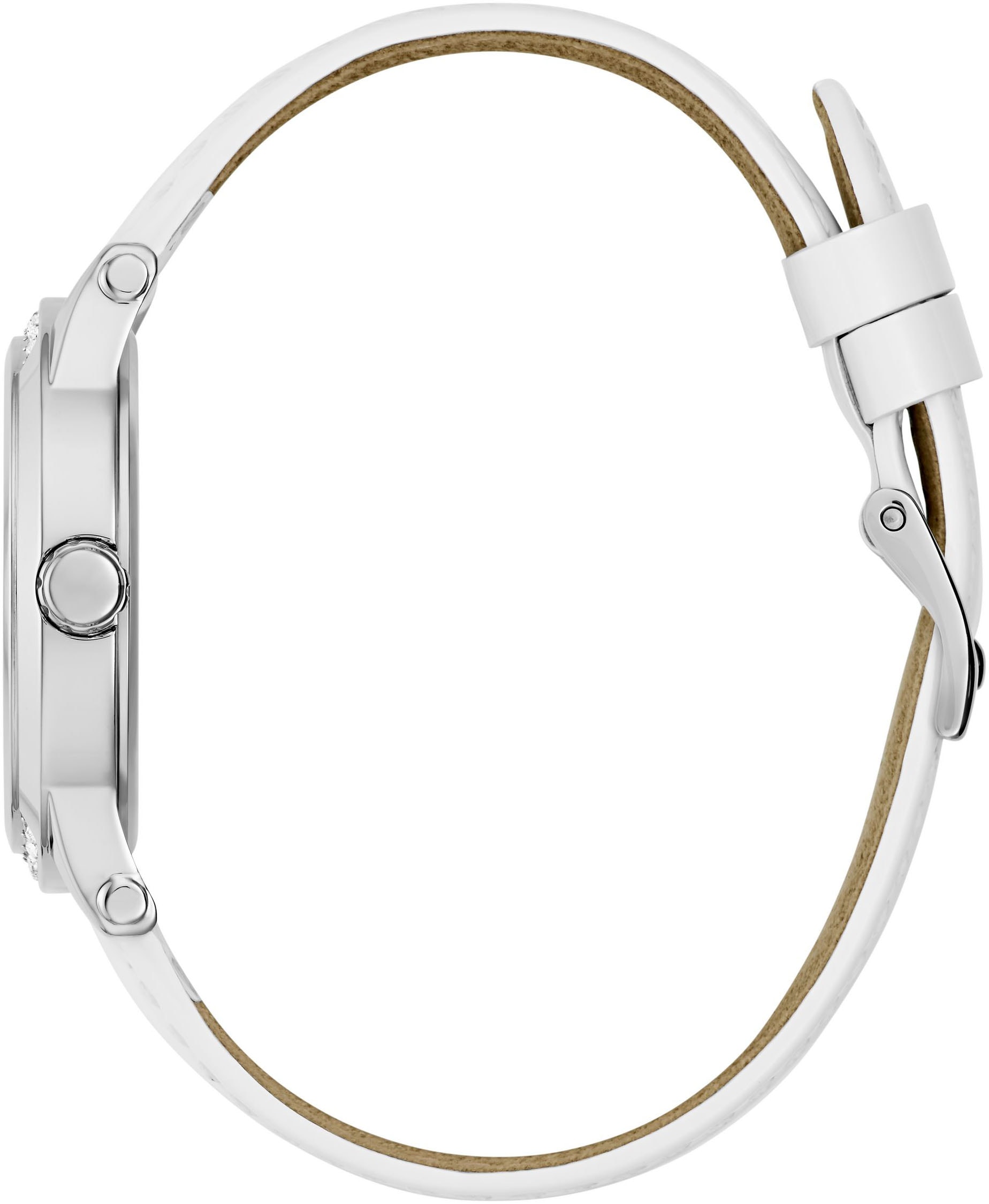 Guess Quarzuhr »ANNETTE«, Armbanduhr, Damenuhr, Lederarmband