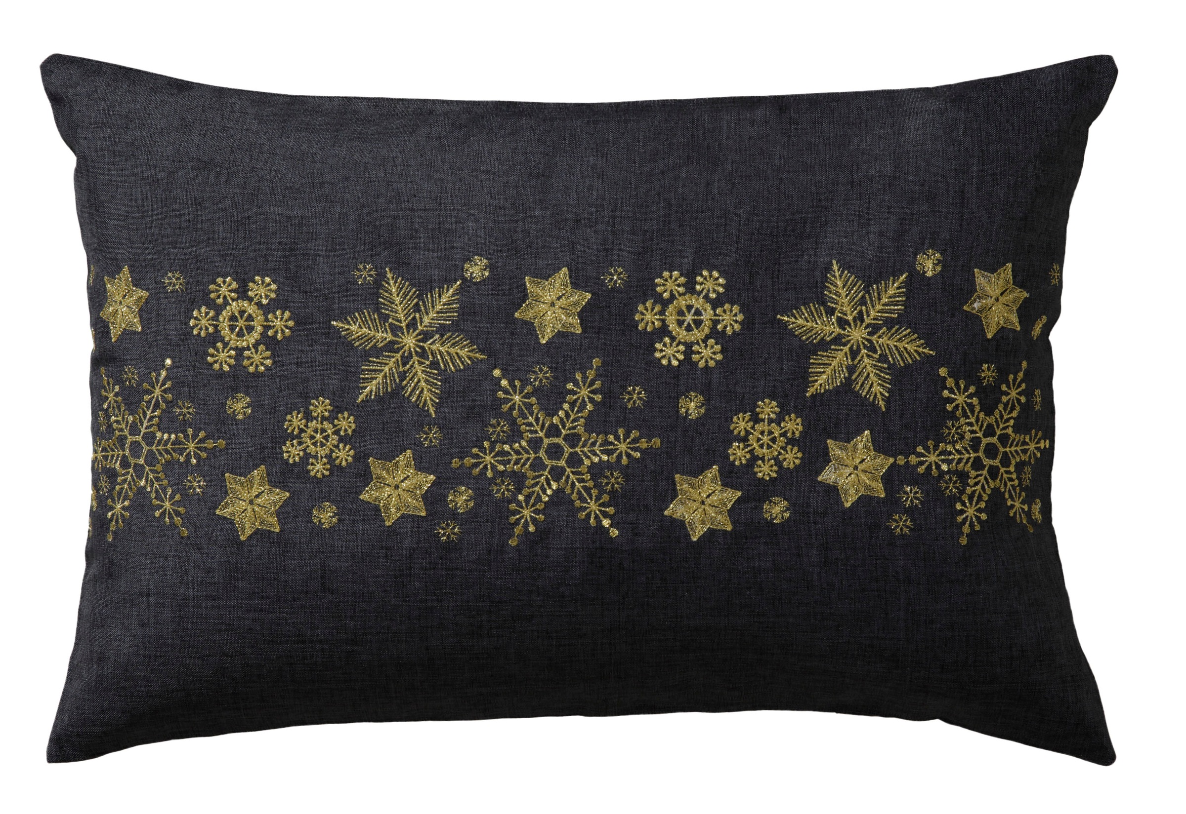 Kissenbezug DREAMS, B:40cm L:60cm, grau, Polyester, Obermaterial: 100% Polyester, Kissenbezüge, "Schneeflocke, Weihnachtsdeko", mit aufwendiger