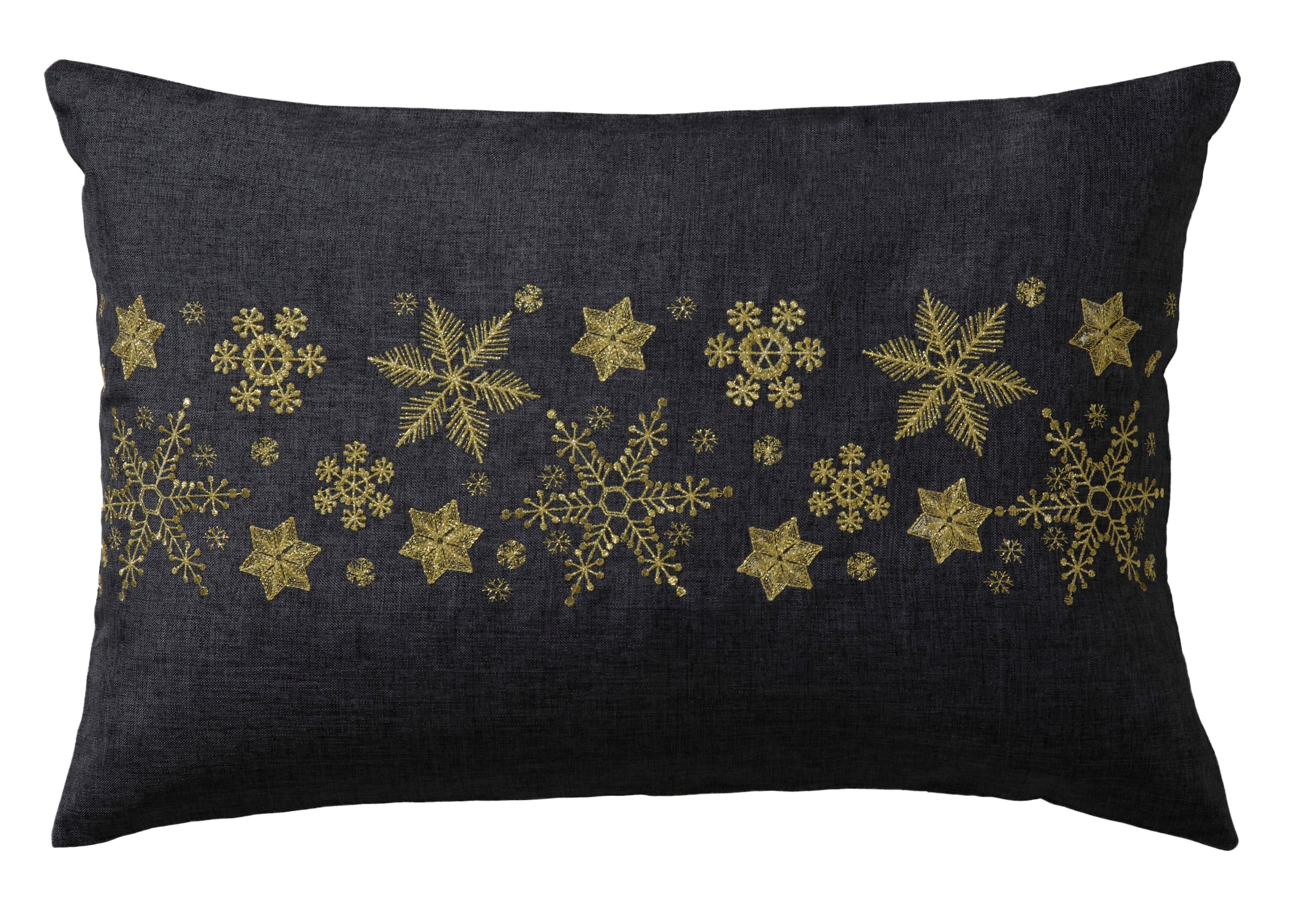 Kissenbezug DREAMS, B:40cm L:60cm, grau, Polyester, Obermaterial: 100% Polyester, Kissenbezüge, "Schneeflocke, Weihnachtsdeko", mit aufwendiger