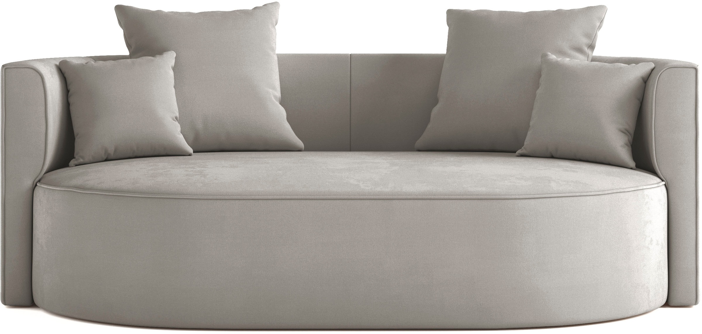 LeGer Home by Lena Gercke 2,5-Sitzer »ISALIE, rundes Loungesofa, mit Kissen, perfekt gepolstert«, moderne Stoffe, mit 4 Zierkissen, extra große Sitzfläche