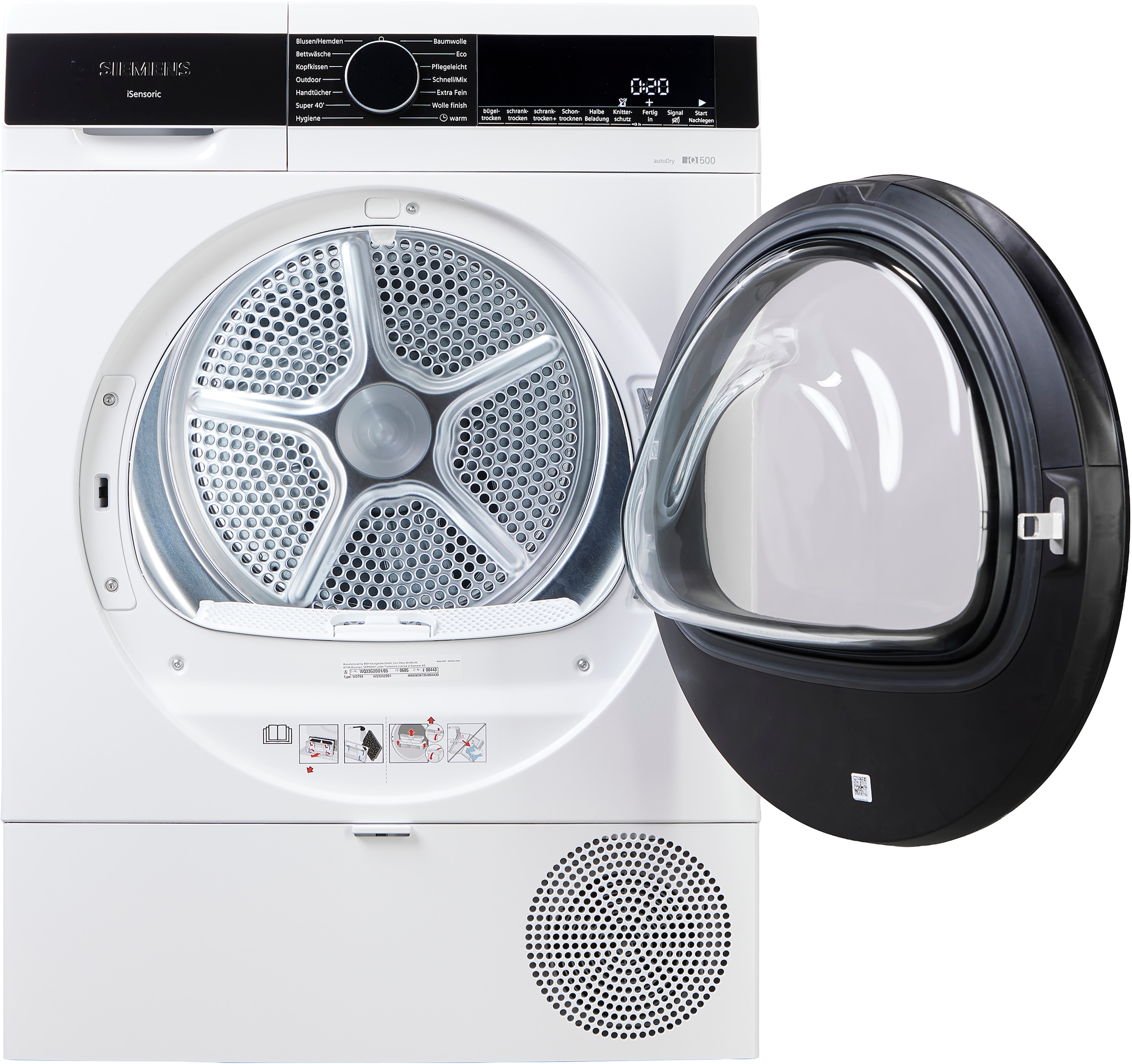 SIEMENS Wärmepumpentrockner »WQ33G2D01« iQ500 Einfache Reinigung dank easyClean-Filter, Outdoor-Programm