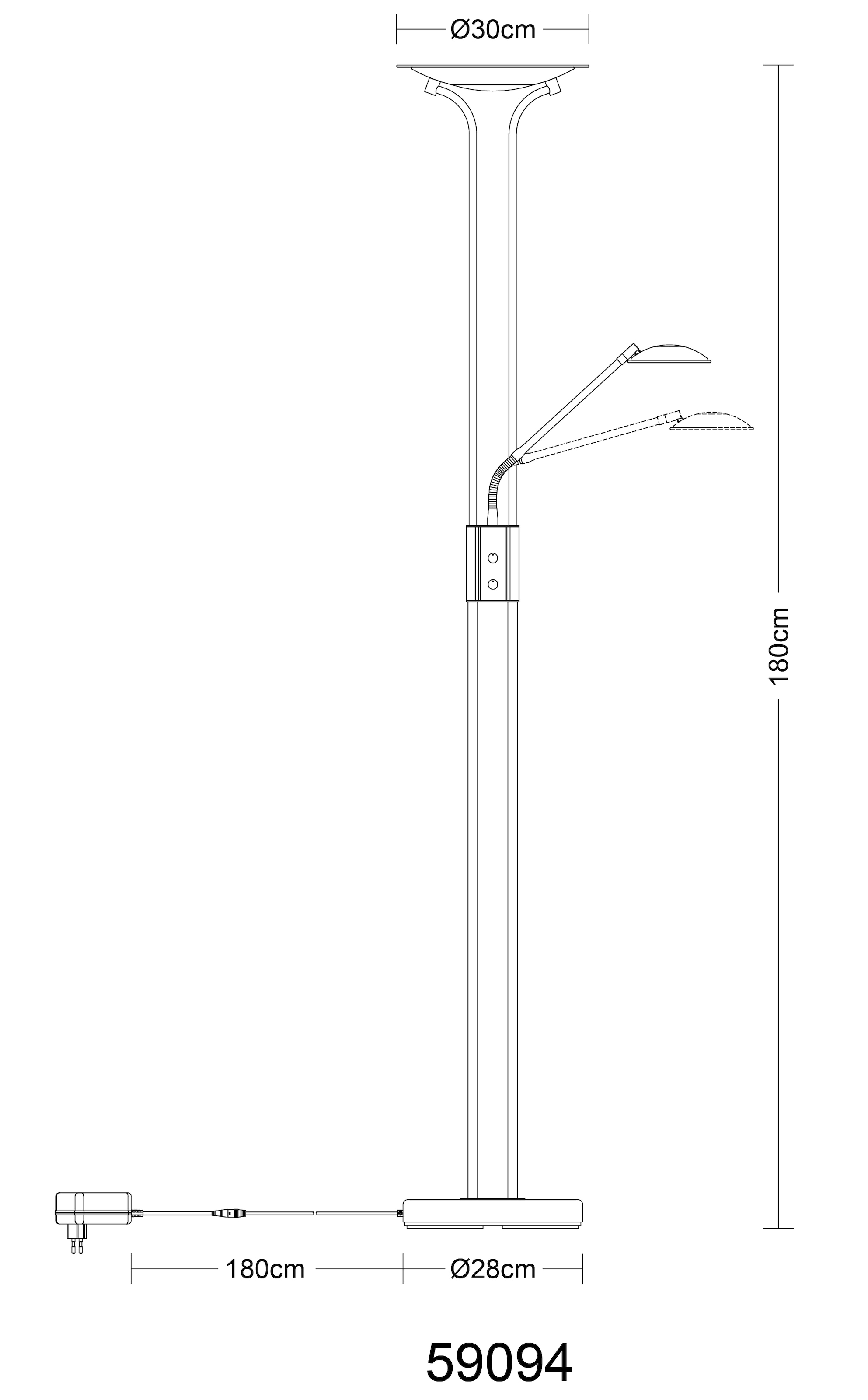GLOBO LIGHTING LED Stehlampe »TAMIKA«, Leuchtmittel LED-Modul | LED fest integriert, Stehleuchte/Wohnzimmer/Schlafzimmer/Flur