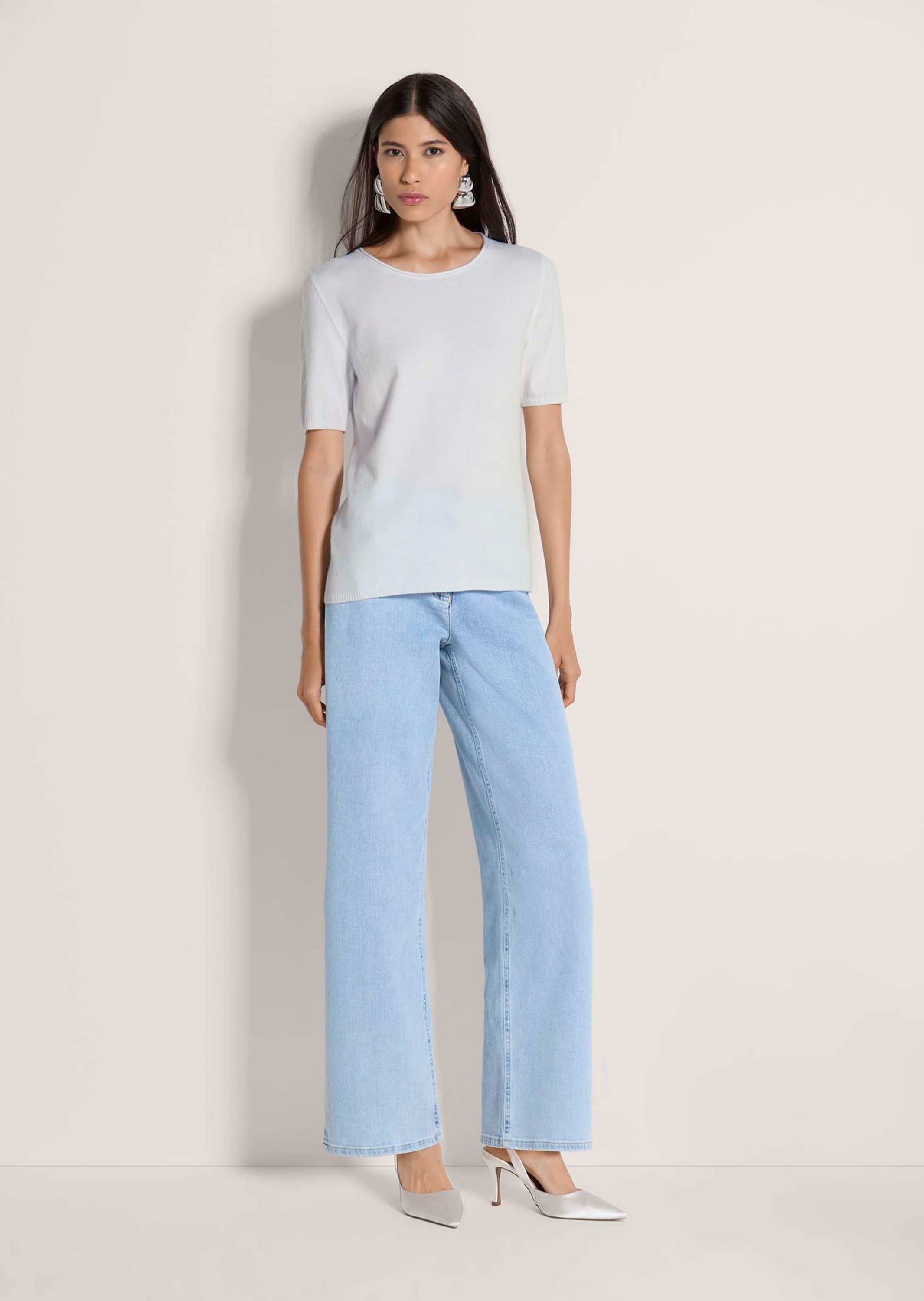 MADELEINE Longpullover "Strickshirt Sommerpulli mit Rollkante" schmale Ripp günstig online kaufen