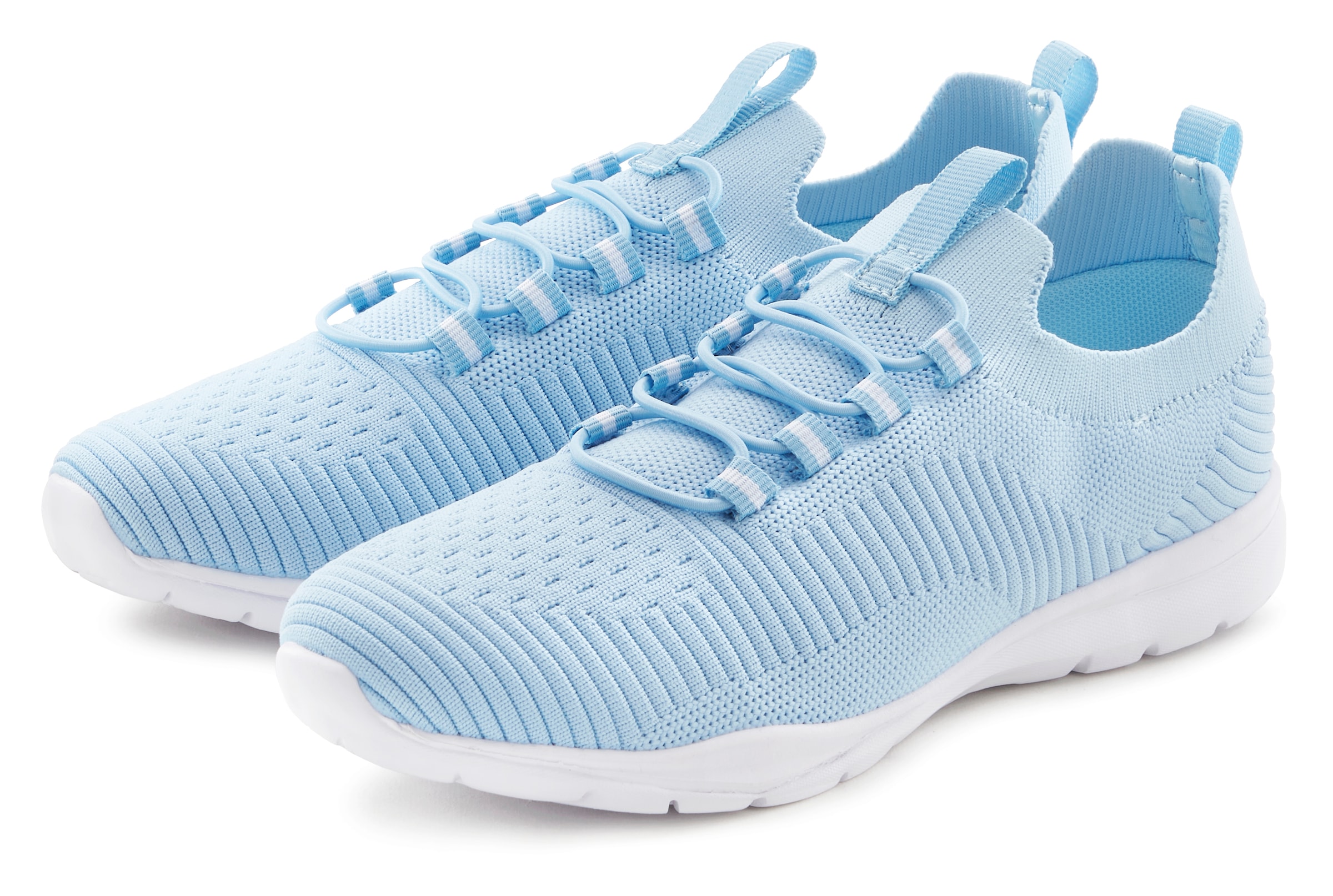 Sneaker VIVANCE "Freizeitschuh, Halbschuh, Turnschuhe, Slip-On-Sneaker", Damen, Gr. 41, blau (hellblau), Obermaterial: 100% Textilmaterial. Decksohle: 100% Textilmaterial. Futter: 100% Textilmaterial. Laufsohle: 100% Synthetik, unifarben, Basic, Schuhe Sn