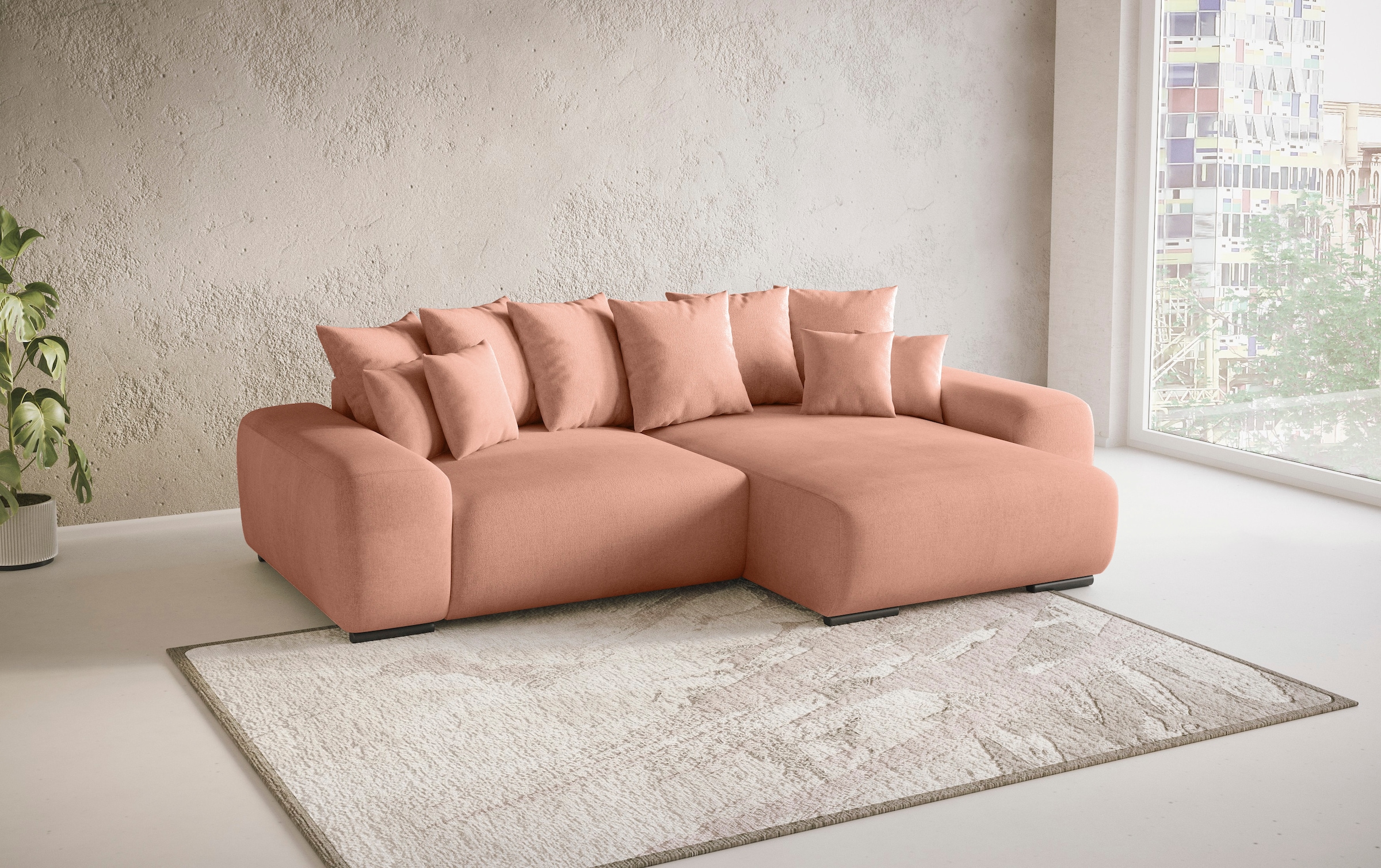 Mr. Couch Polsterecke »Sundance, L-Form«, Dauerschläfer mit Bett, Bettkasten, bis 140 kg belastbar