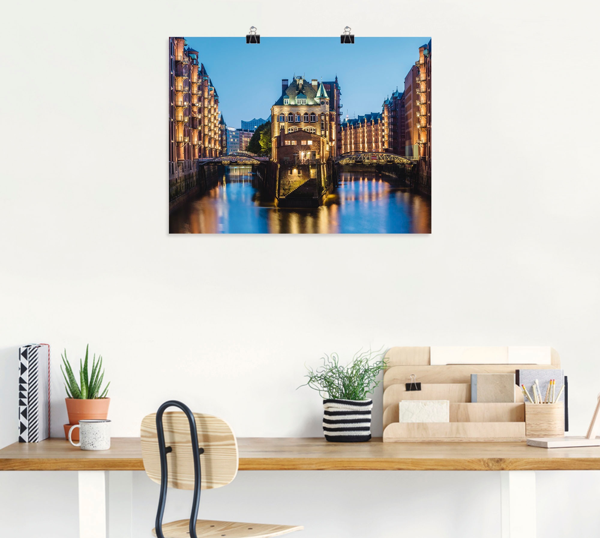Artland Wandbild »Hamburg Wasserschloss in Speicherstadt 2«, Gebäude, (1 St.), als Alubild, Outdoorbild, Poster in verschied. Größen
