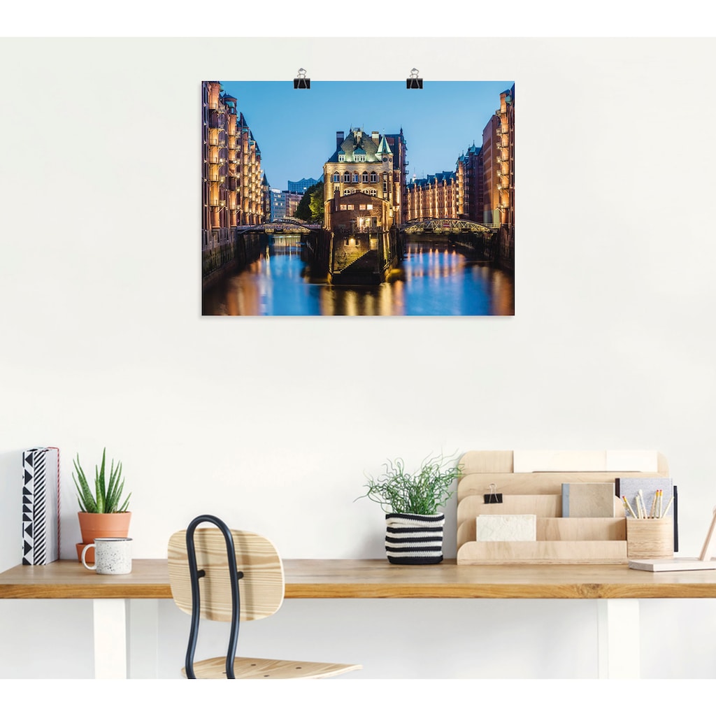 Artland Wandbild »Hamburg Wasserschloss in Speicherstadt 2«, Gebäude, (1 St.)