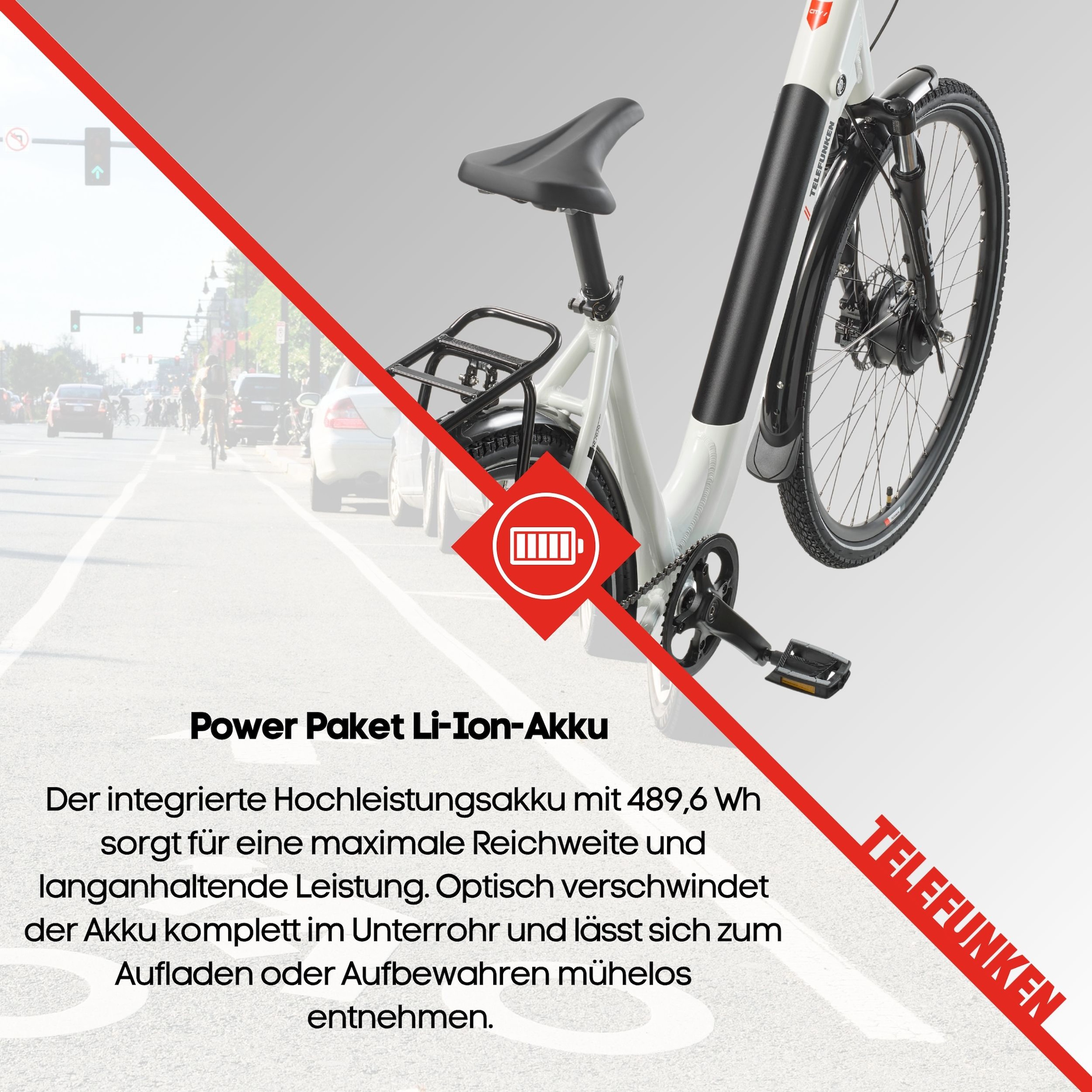Telefunken »Multitalent RC670« 7 Gang Shimano TY300D Schaltwerk Kettenschaltung Frontmotor 250 W Pedelec, Elektrofahrrad, Damen u. Herren, Scheibenbremsen, 28 Zoll