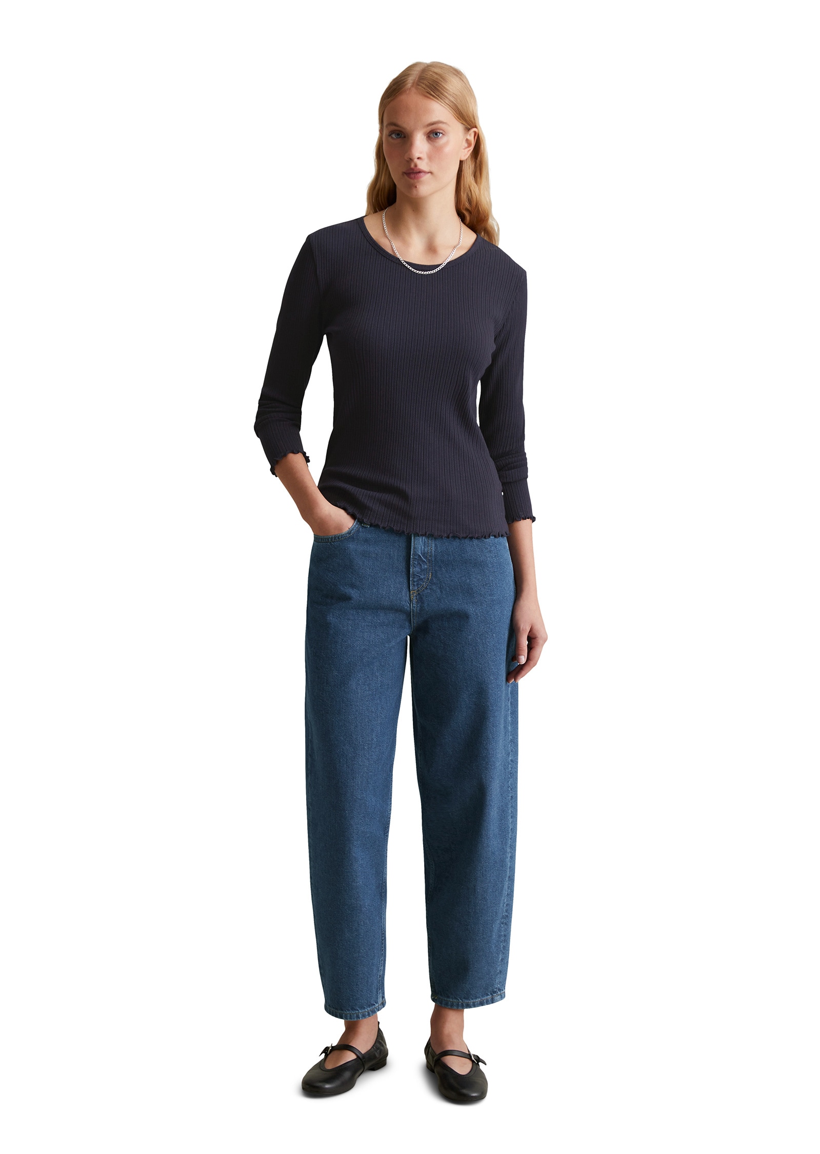 Marc O'Polo DENIM Langarmshirt »aus modernem Ribbjersey«