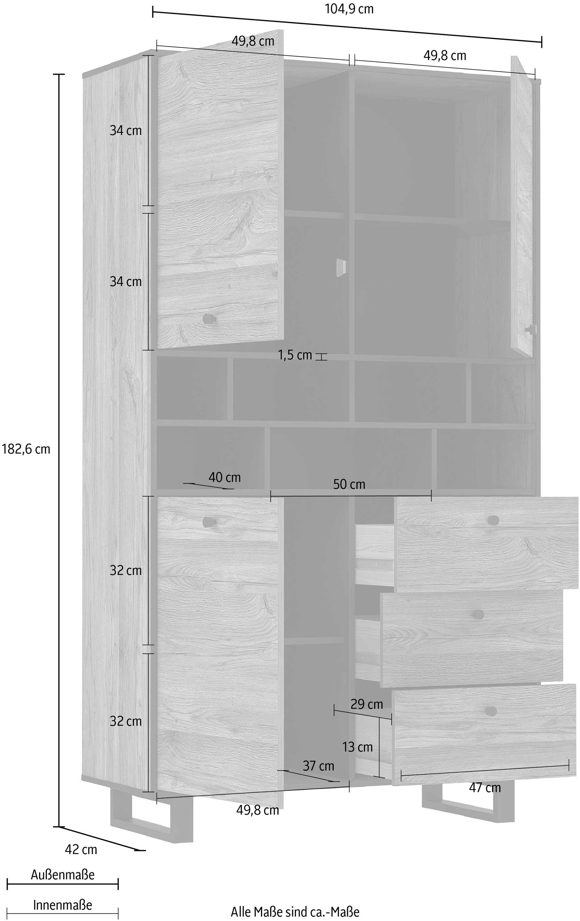 FORTE Highboard, Breite ca. 104 cm