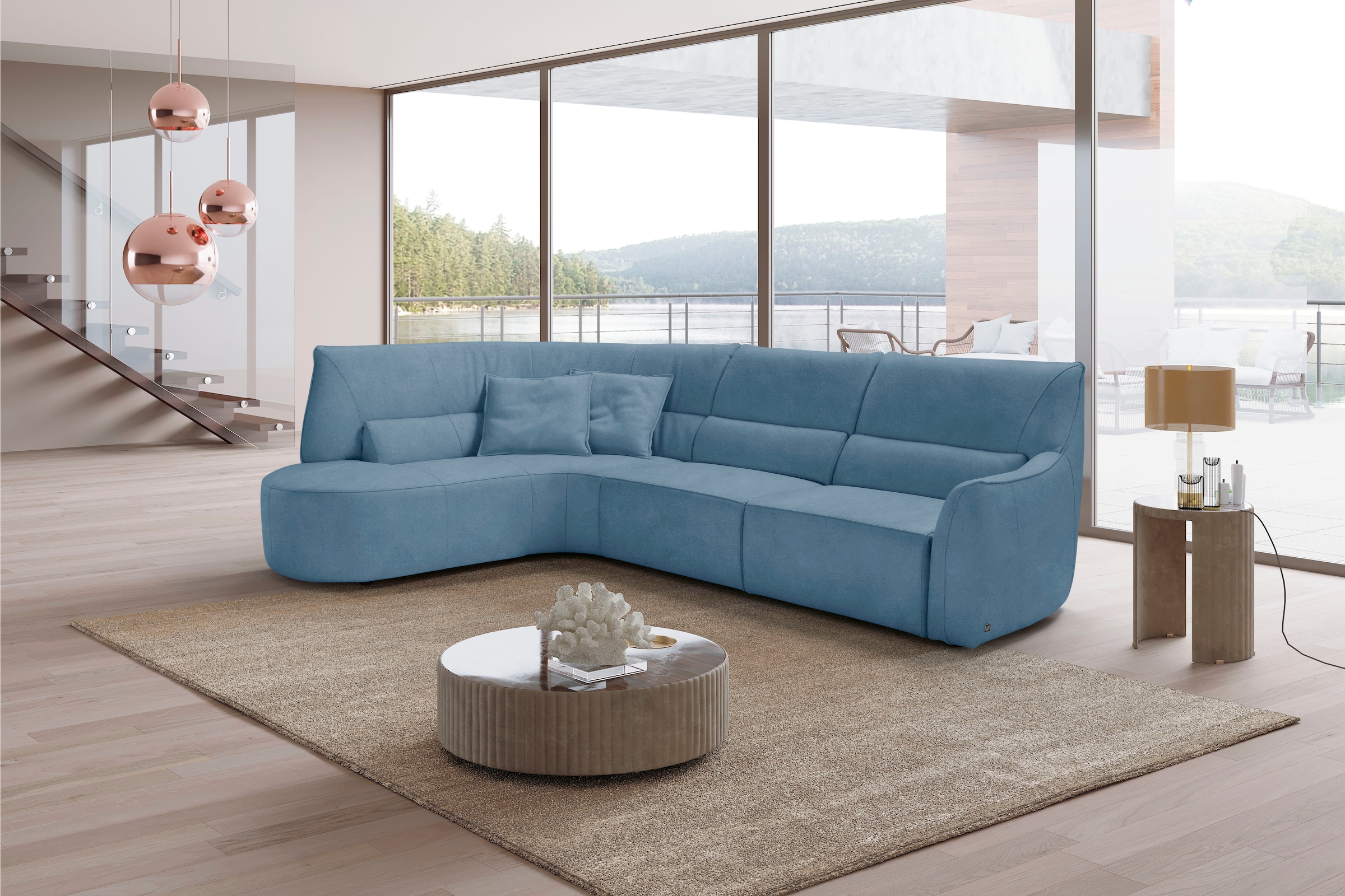 Egoitaliano Ecksofa "Puffy, extravagant & edel, Retro Designsofa, hoher Sit günstig online kaufen