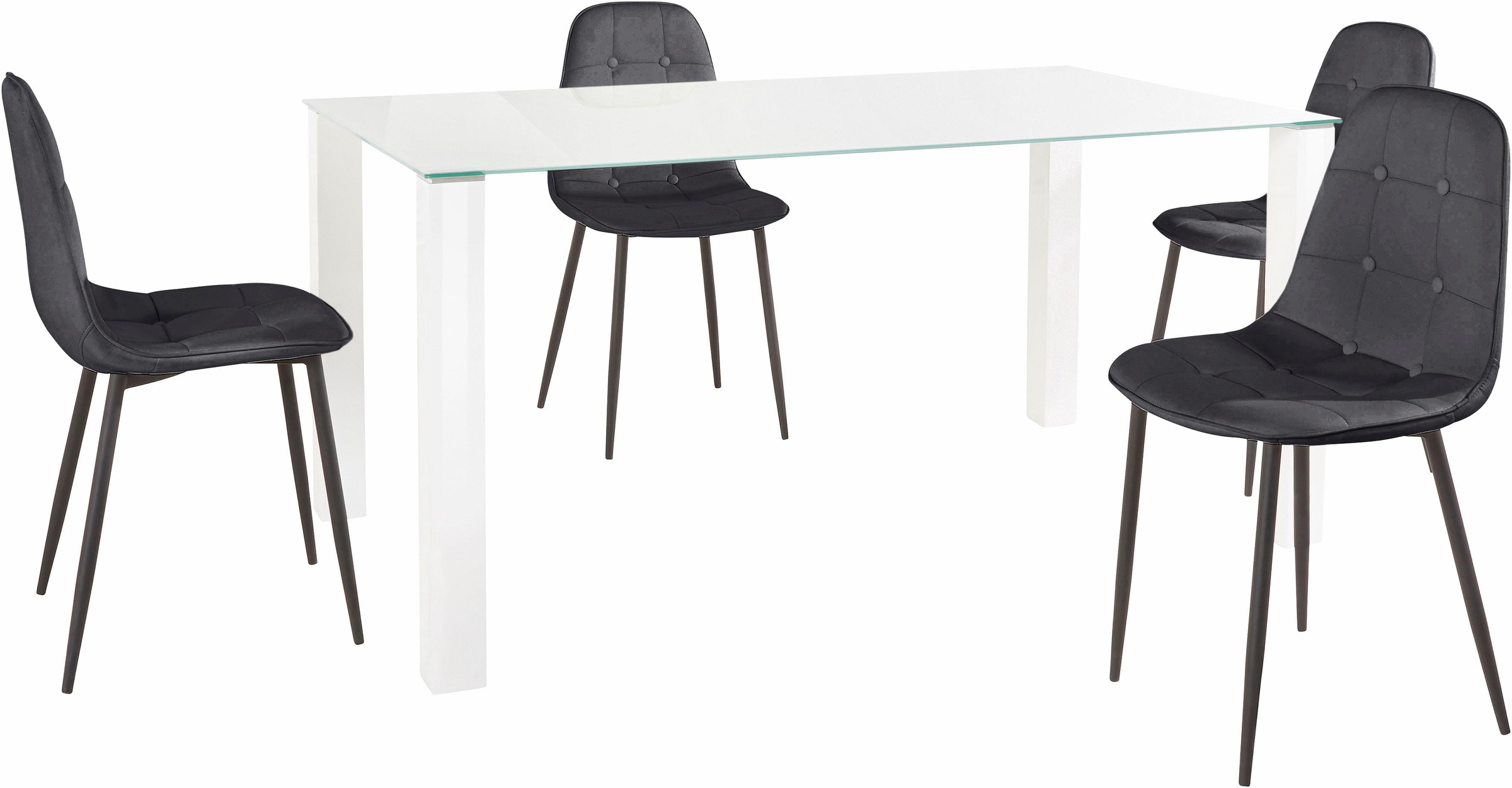OTTO home Essgruppe Set, 5 Stk. tlg. mit Glastisch, Breite 160 cm günstig online kaufen