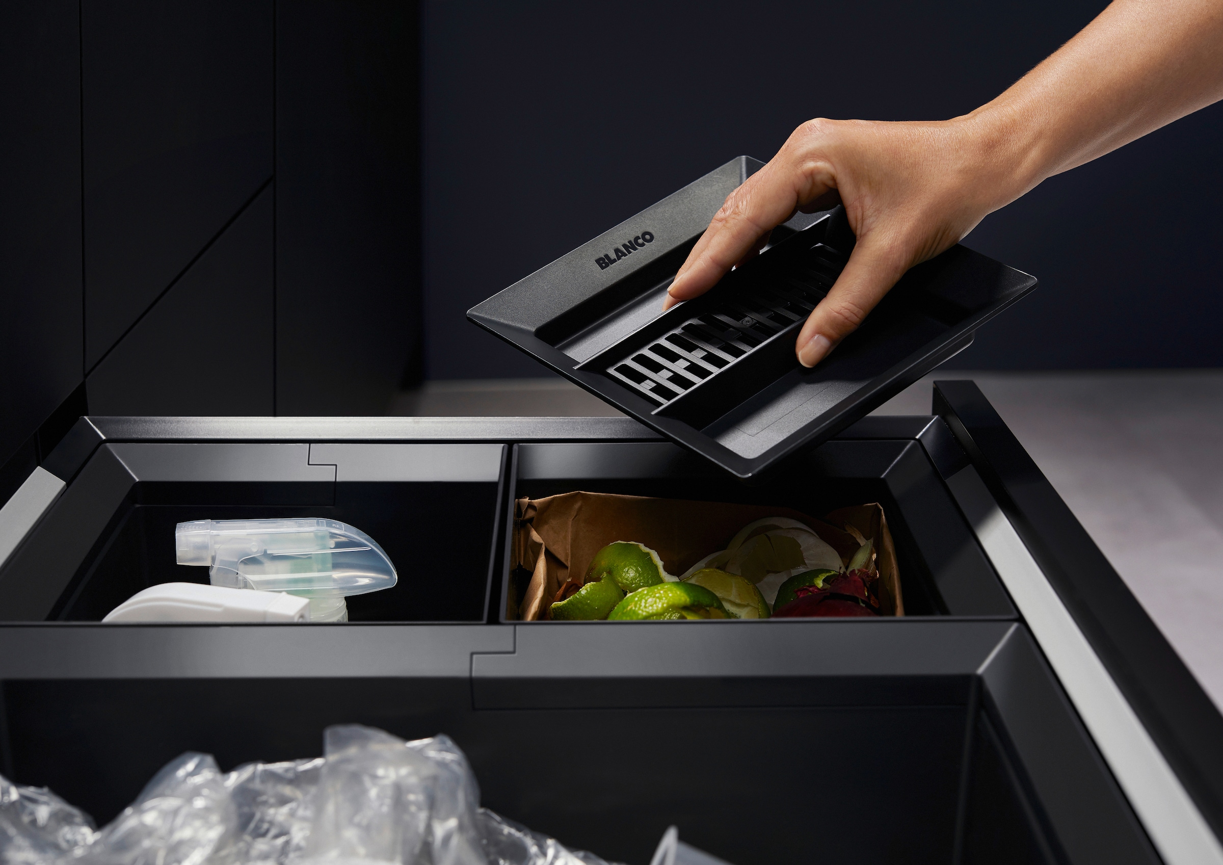 Blanco Einbaumülleimer »FLEXON II Low 50/3« 3 Behälter Abwaschbare und entnehmbare Eimer