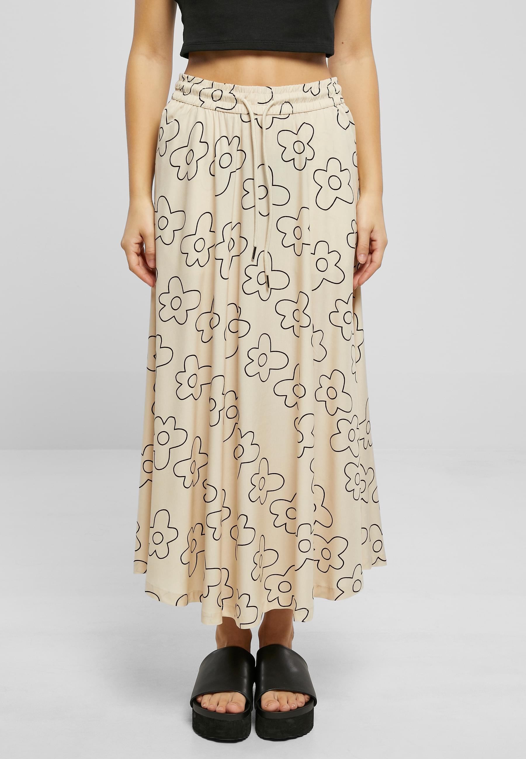 URBAN CLASSICS Jerseyrock »Urban Classics Damen Ladies Viscose Midi Skirt«, (1 tlg.)
