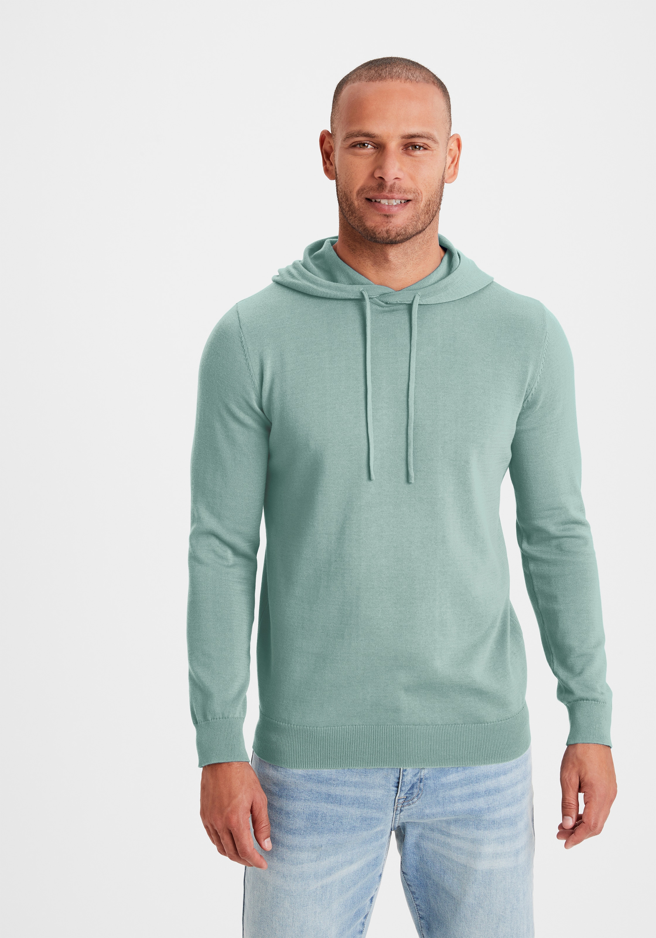 H.I.S Hoodie ", Strickpullover mit Kapuze", Feinstrick aus pflegeleichter B günstig online kaufen