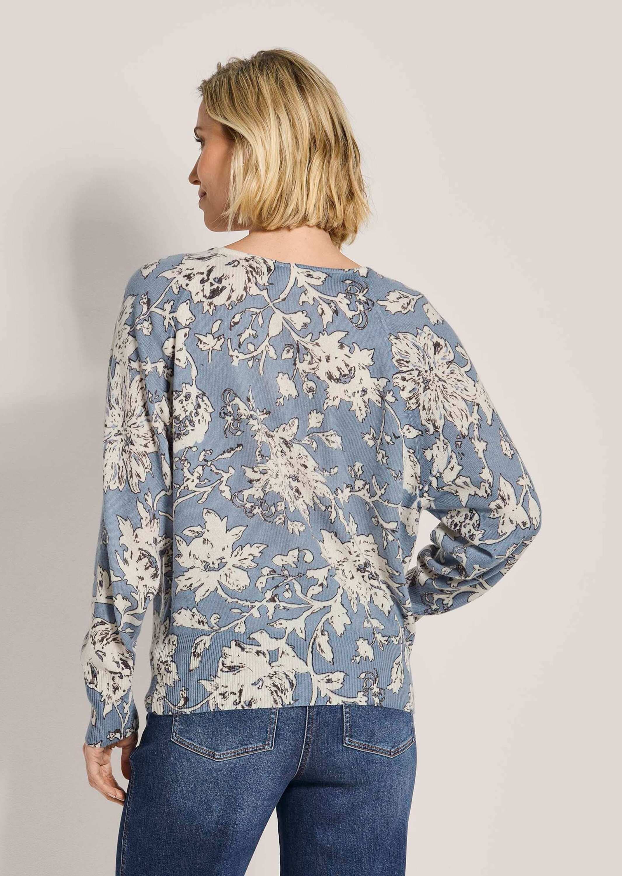 MADELEINE Longpullover »Pullover Kaschmirpullover mit Blütenmuster«