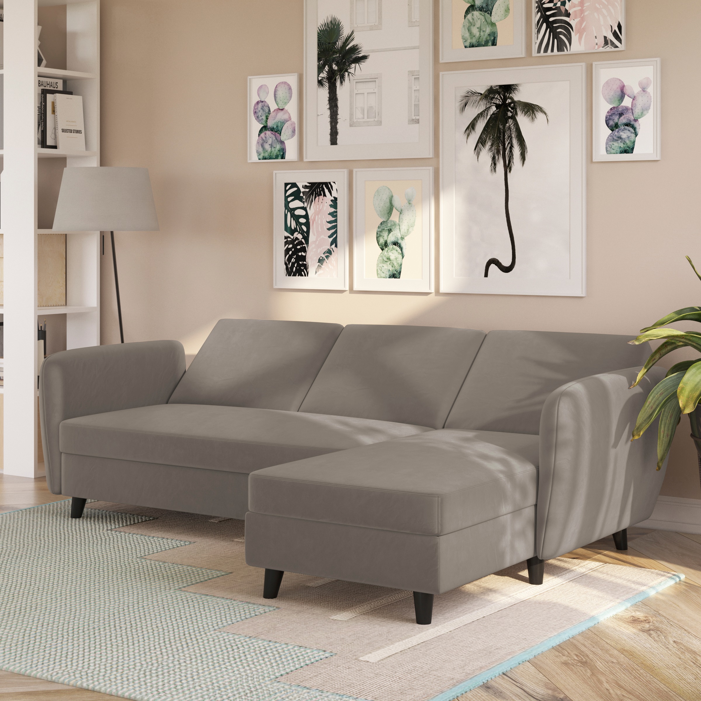 Dorel Home Ecksofa »Perry, L-Form,«, Rückenlehne, verschiedene Farbvarianten, Sitzhöhe 43 cm, Breite 219 cm