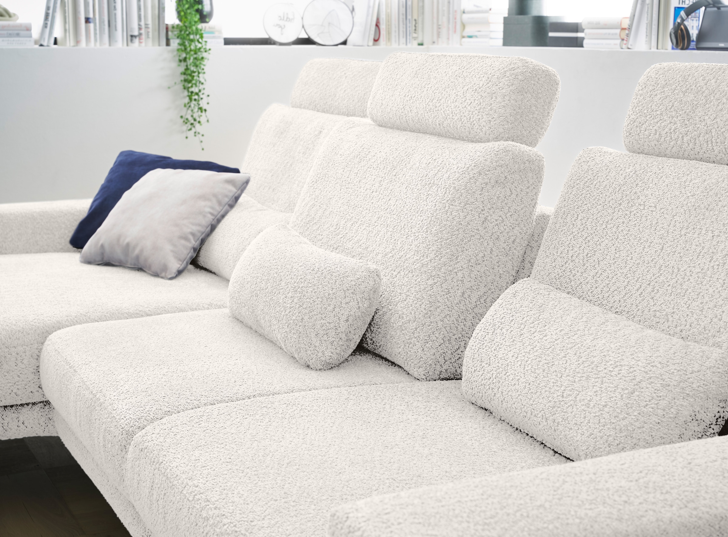 set one by Musterring Ecksofa »SO 3600«, mit Funktion, Kopfstützen und Nierenkissen, Breite 293 x Tiefe 180 cm
