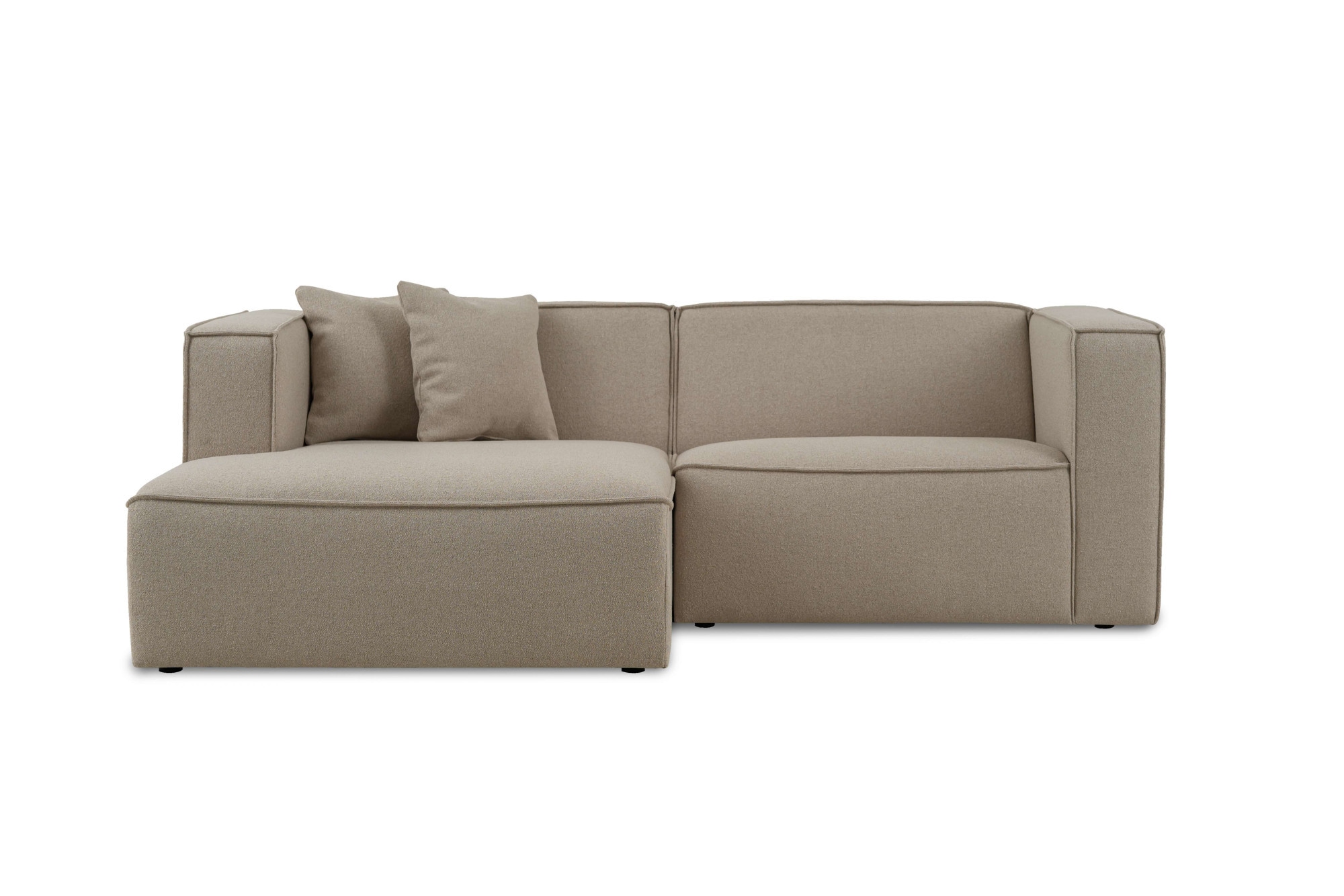 OTTO home Ecksofa »Tammie« Breite 222 cm, Webstoff fein, bodentief, mit Wellenunterfederung