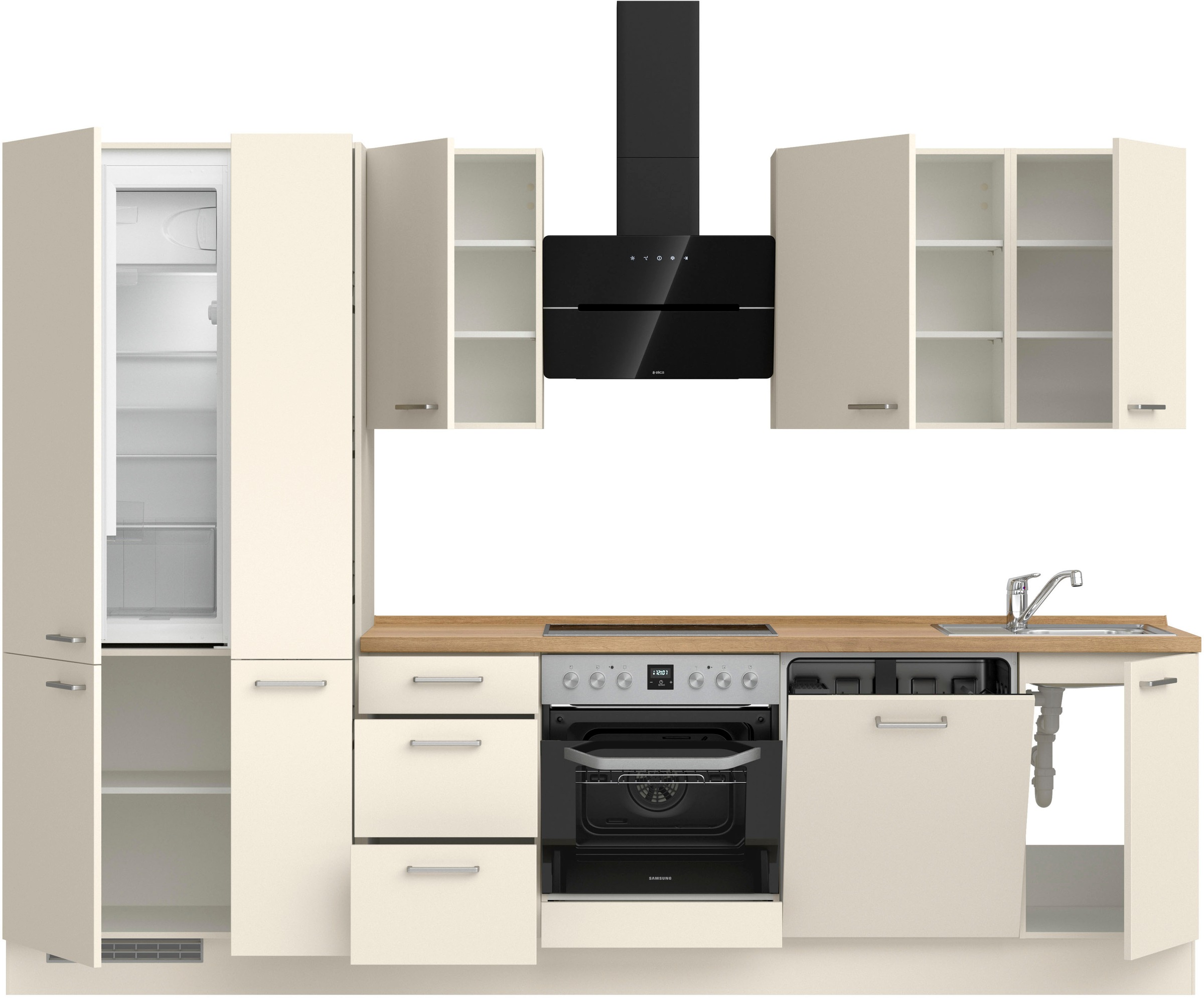 nobilia® Küchenzeile »"Touch II"«, vormontiert, Ausrichtung wählbar, Breite 300 cm, wahlw. mit E-Geräten